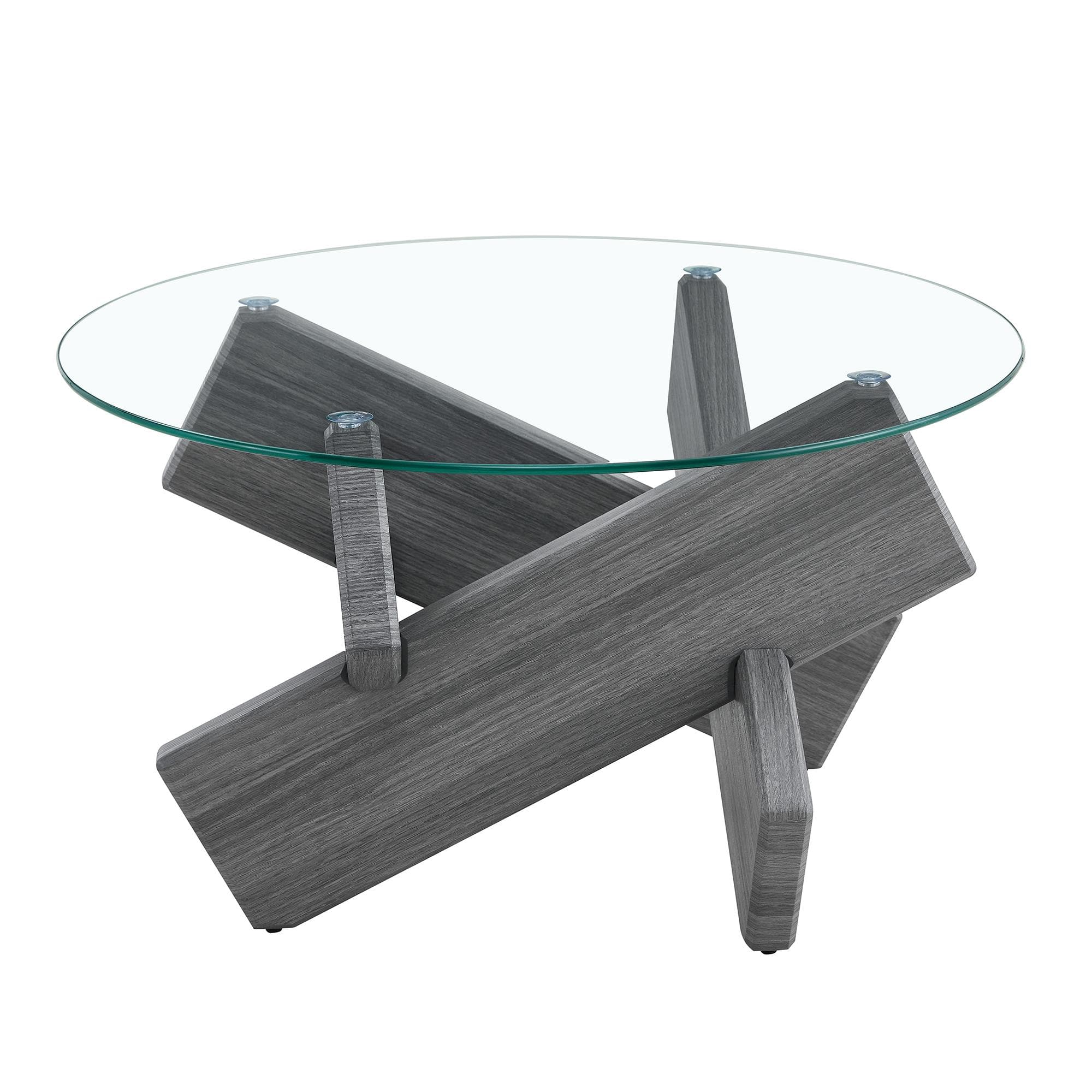 Table basse ronde, Transparent Aosom France