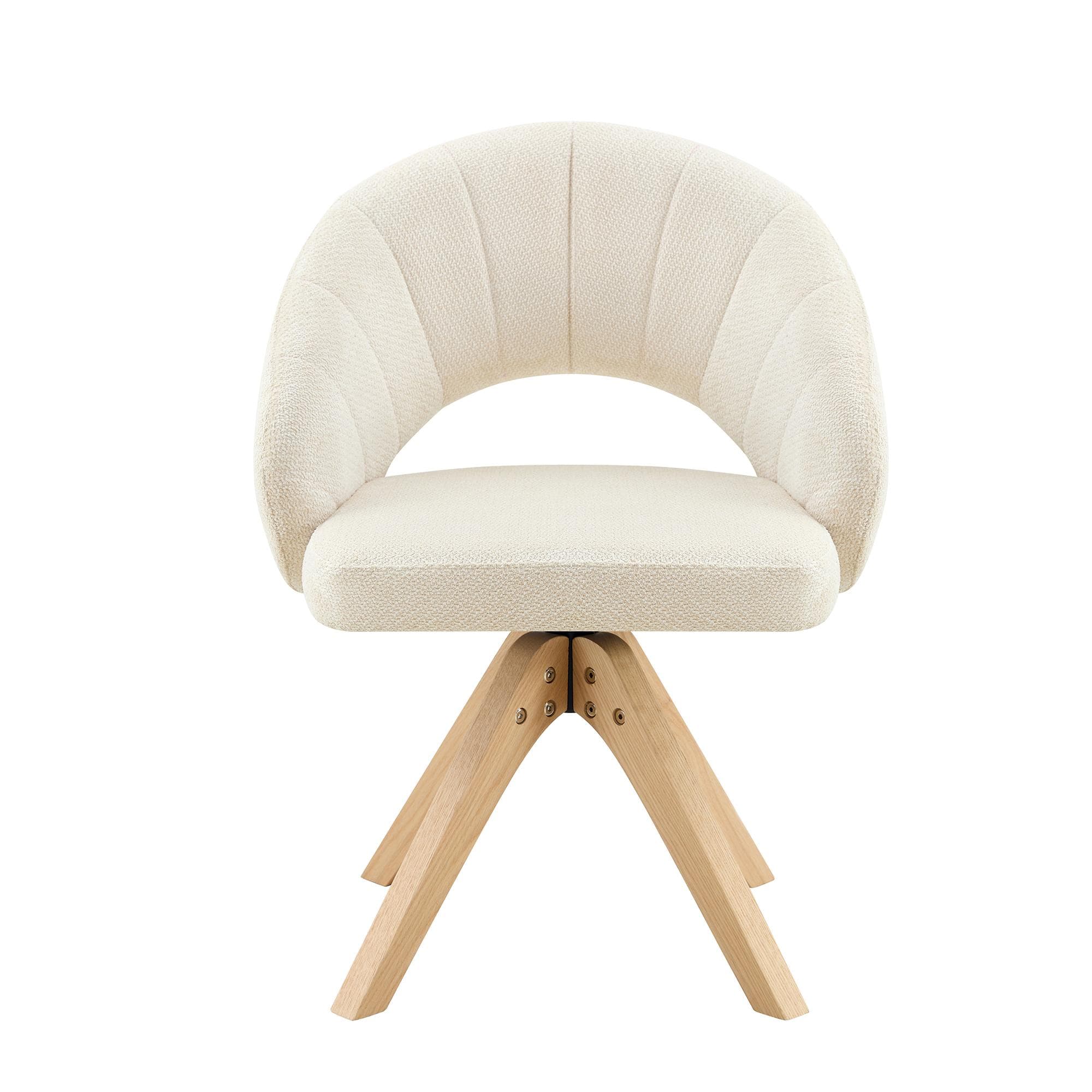 Lot de 2 chaises pivotantes style rétro, Couleur naturelle Aosom France