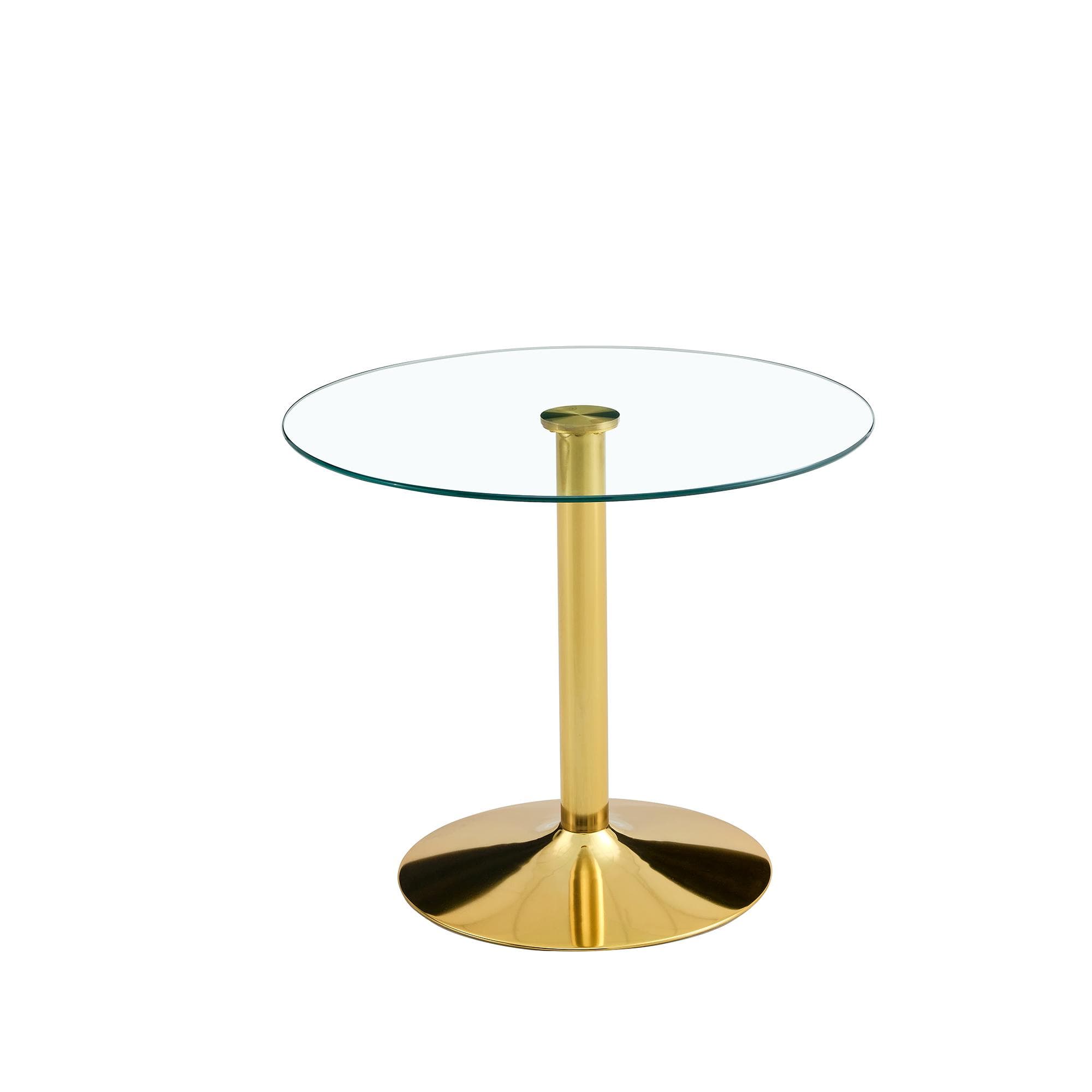 Table ronde moderne en verre, Transparent Aosom France