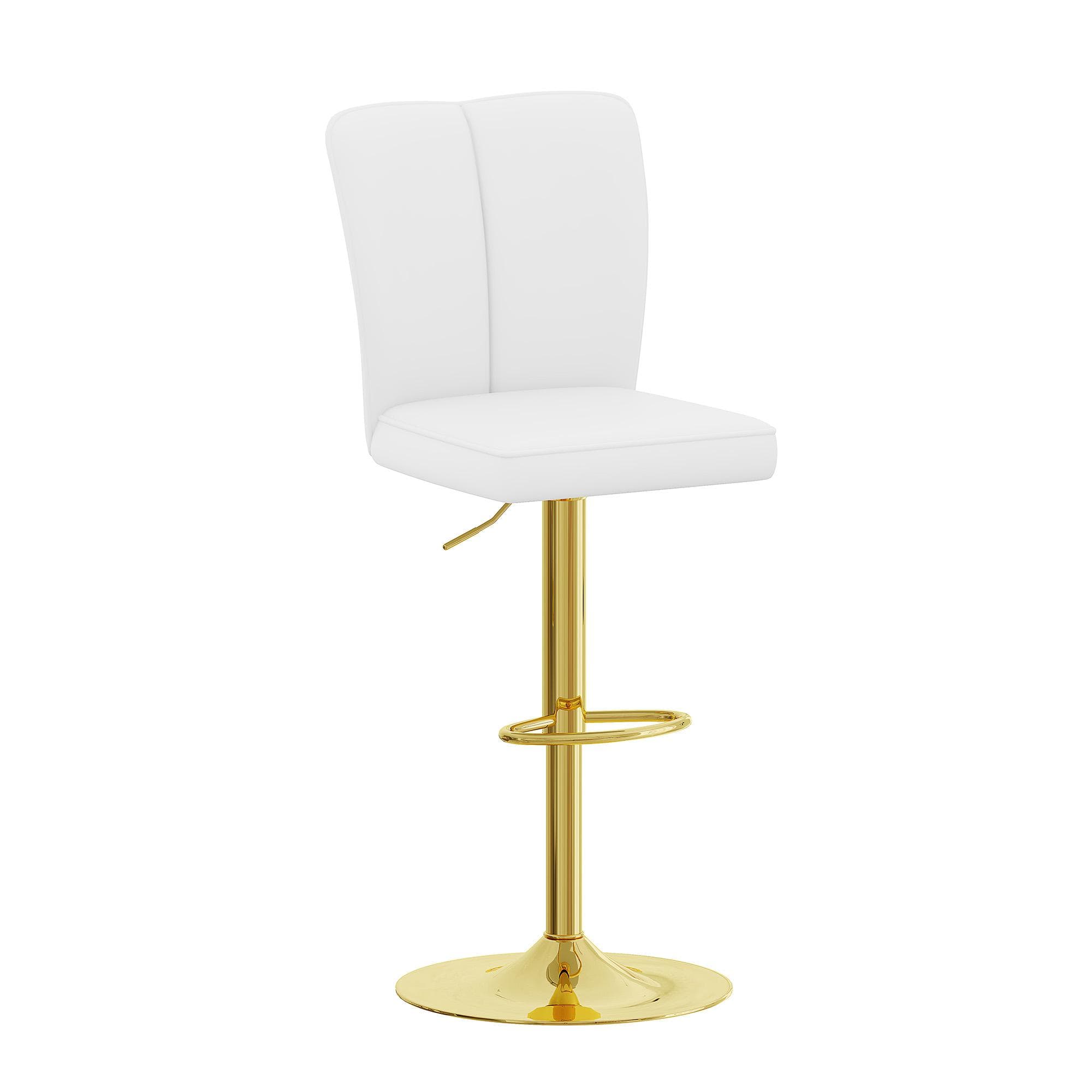 Lot de 2 tabourets de bar réglables, Blanc+Or Aosom France