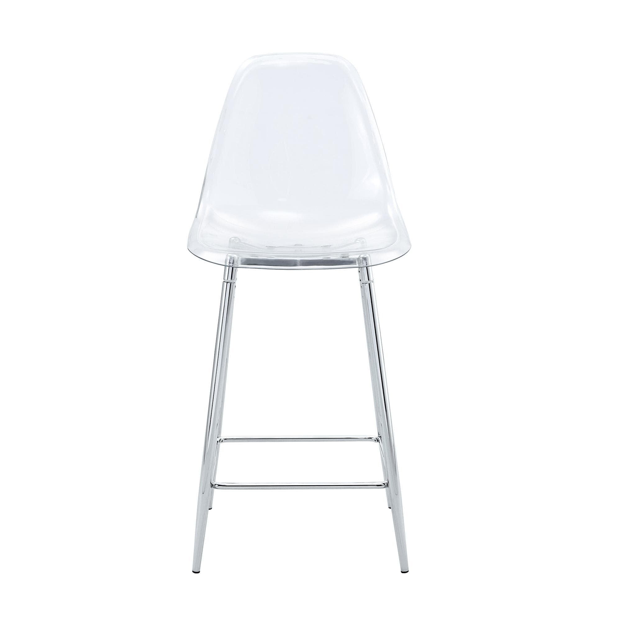 Lot de 2 tabourets de bar transparents, Argenté Aosom France
