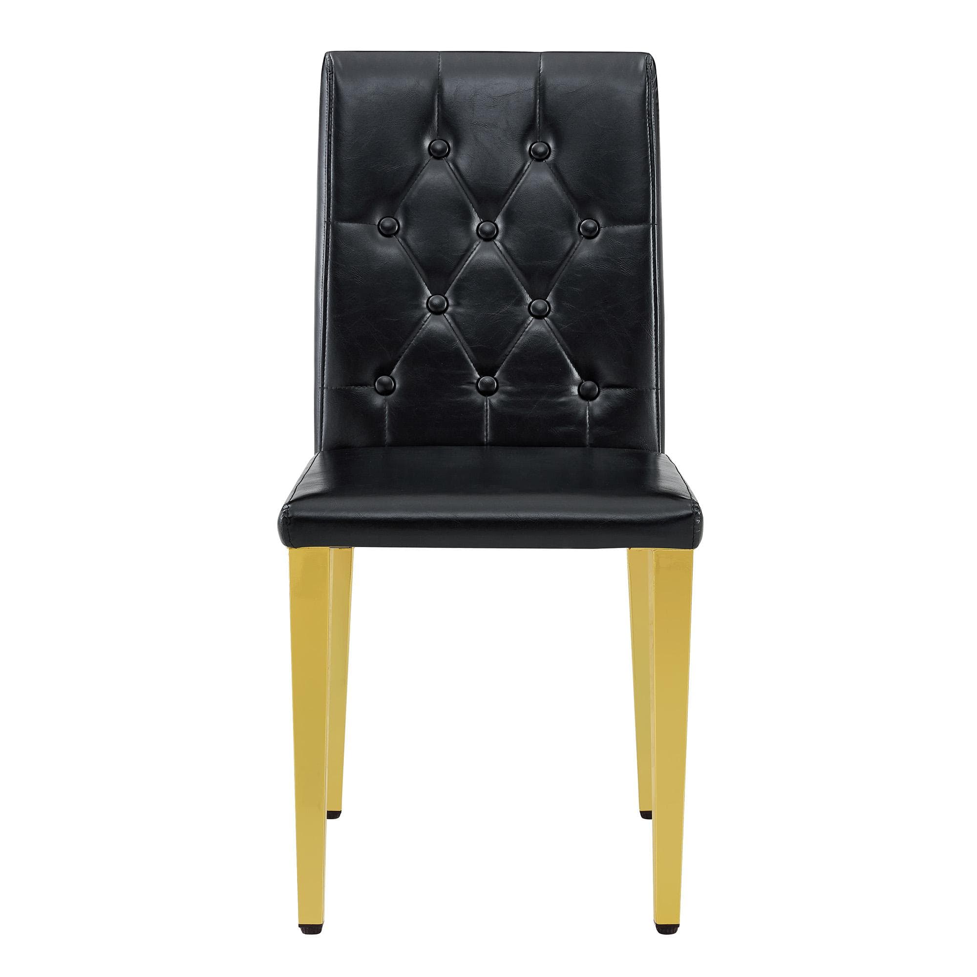 Lot de 4 chaises de salle à manger, Noir+Or Aosom France