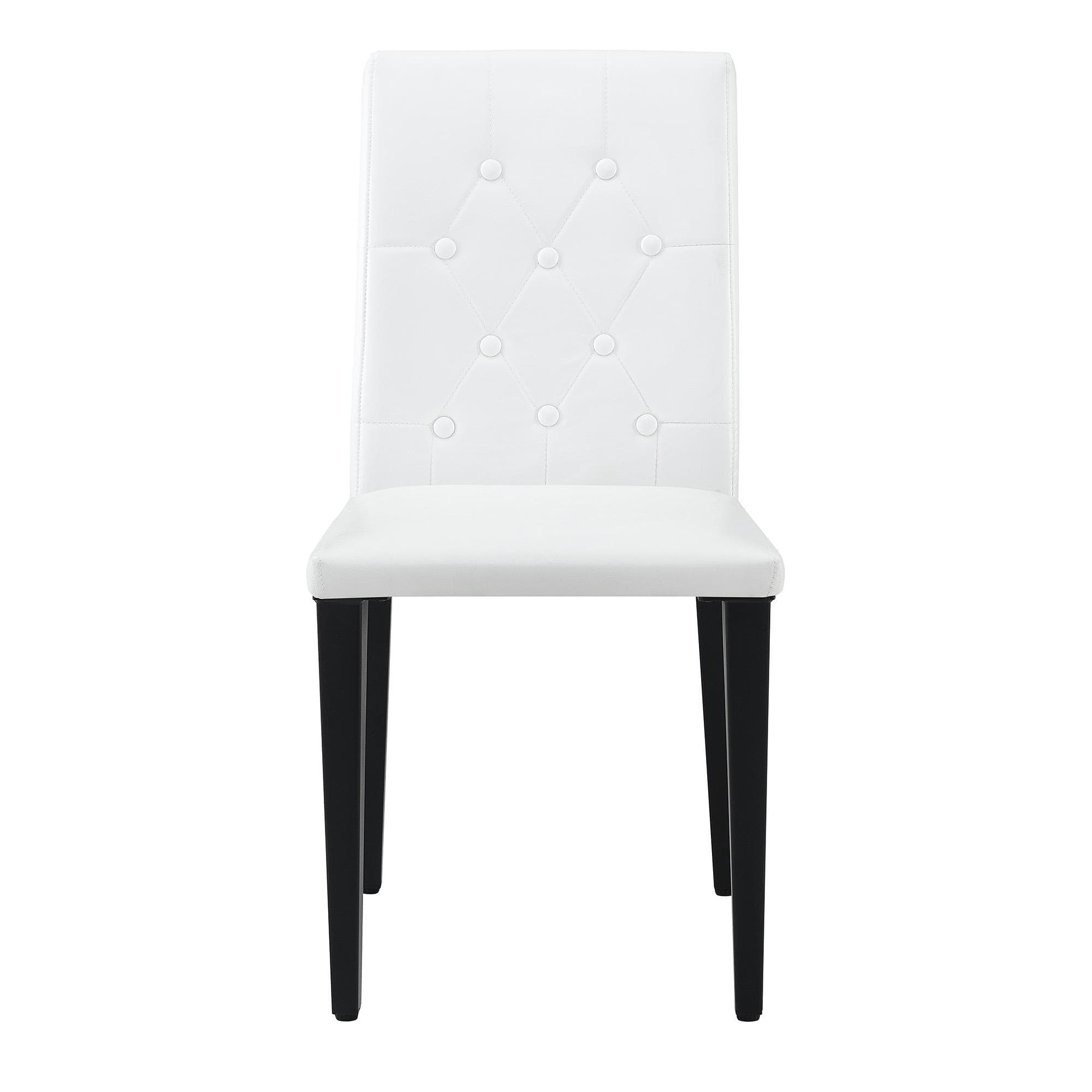 Lot de 4 chaises de salle à manger, Blanc+Noir Aosom France