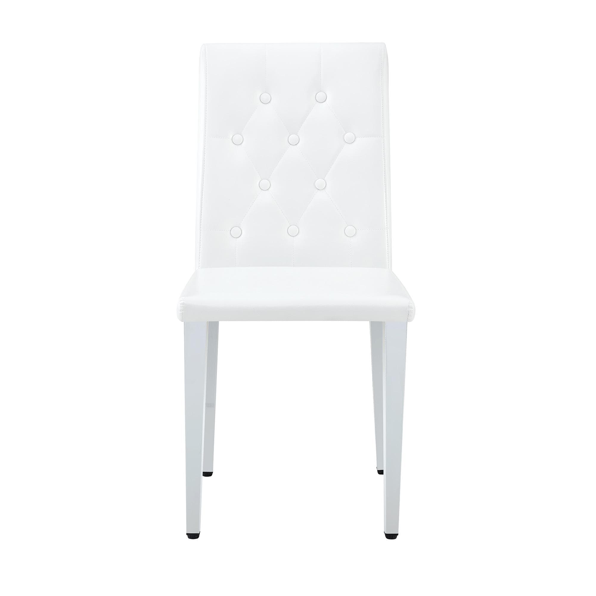 Lot de 4 chaises de salle à manger, Blanc+Argenté Aosom France