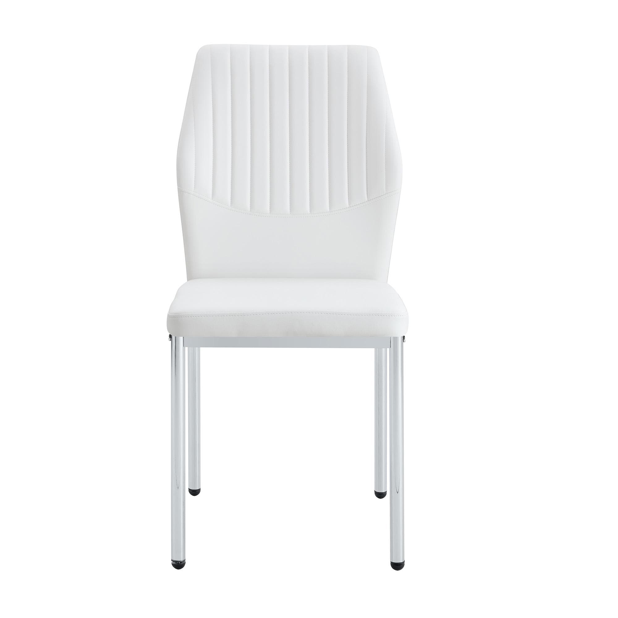 Lot de 4 chaises de salle à manger, Blanc+Argent Aosom France