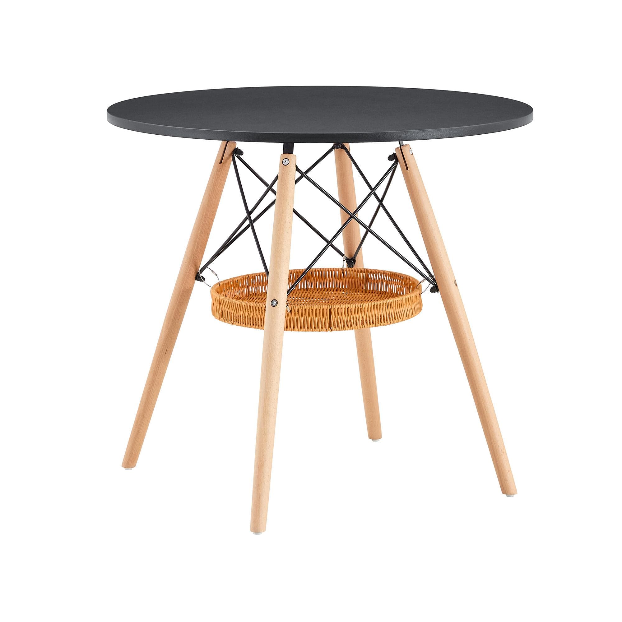 Table à manger ronde, Couleur naturelle Aosom France