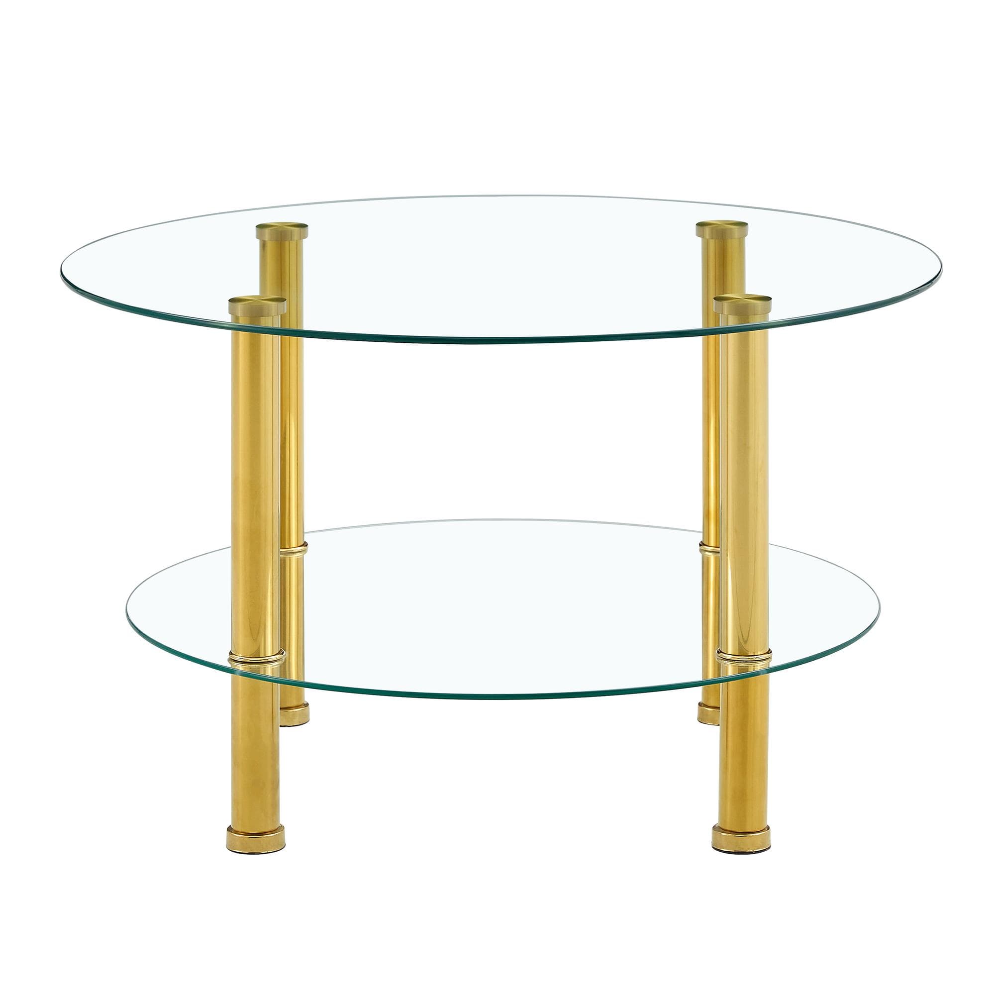 Table basse en verre à deux niveaux, Transparent Aosom France