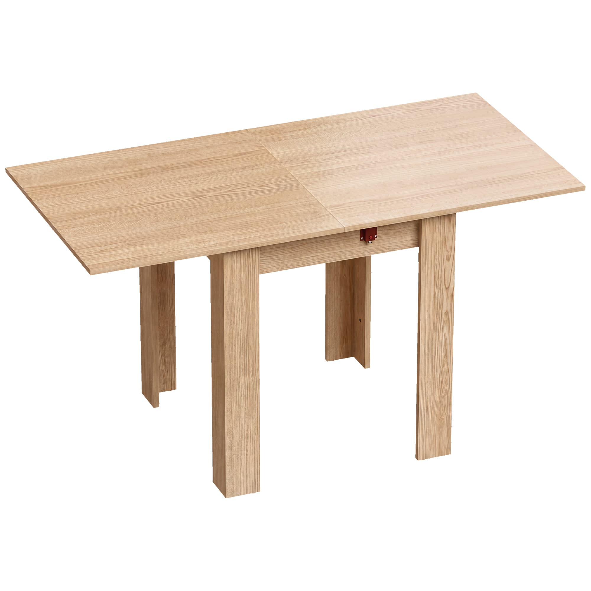 HOMCOM Table à manger pliante pour 4 personnes, pour salon, salle à manger, 140x70x77 cm, Chêne