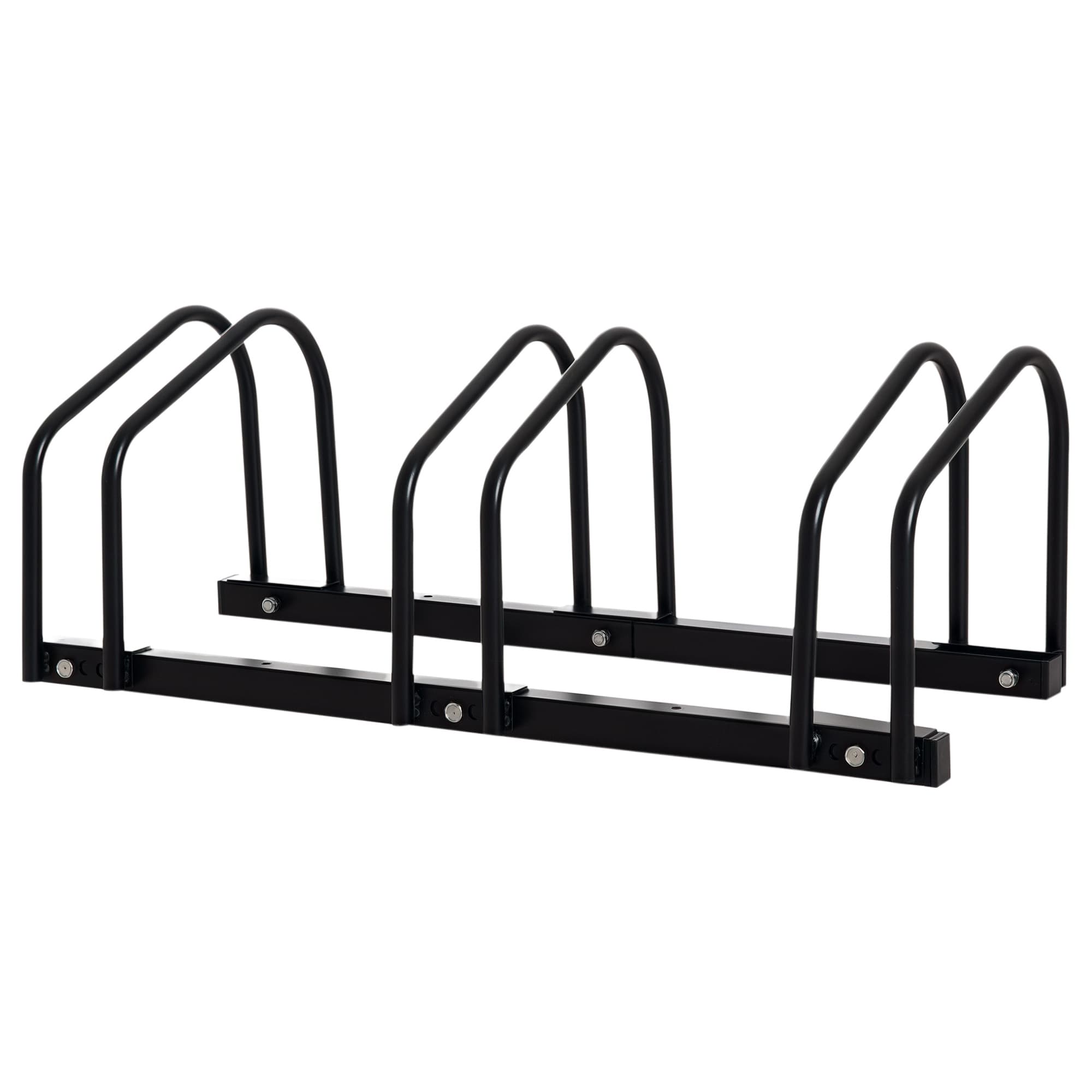 HOMCOM Râtelier 3 vélos espace multi-vélos dim. 76L x 33l x 27H cm acier galvanisé noir