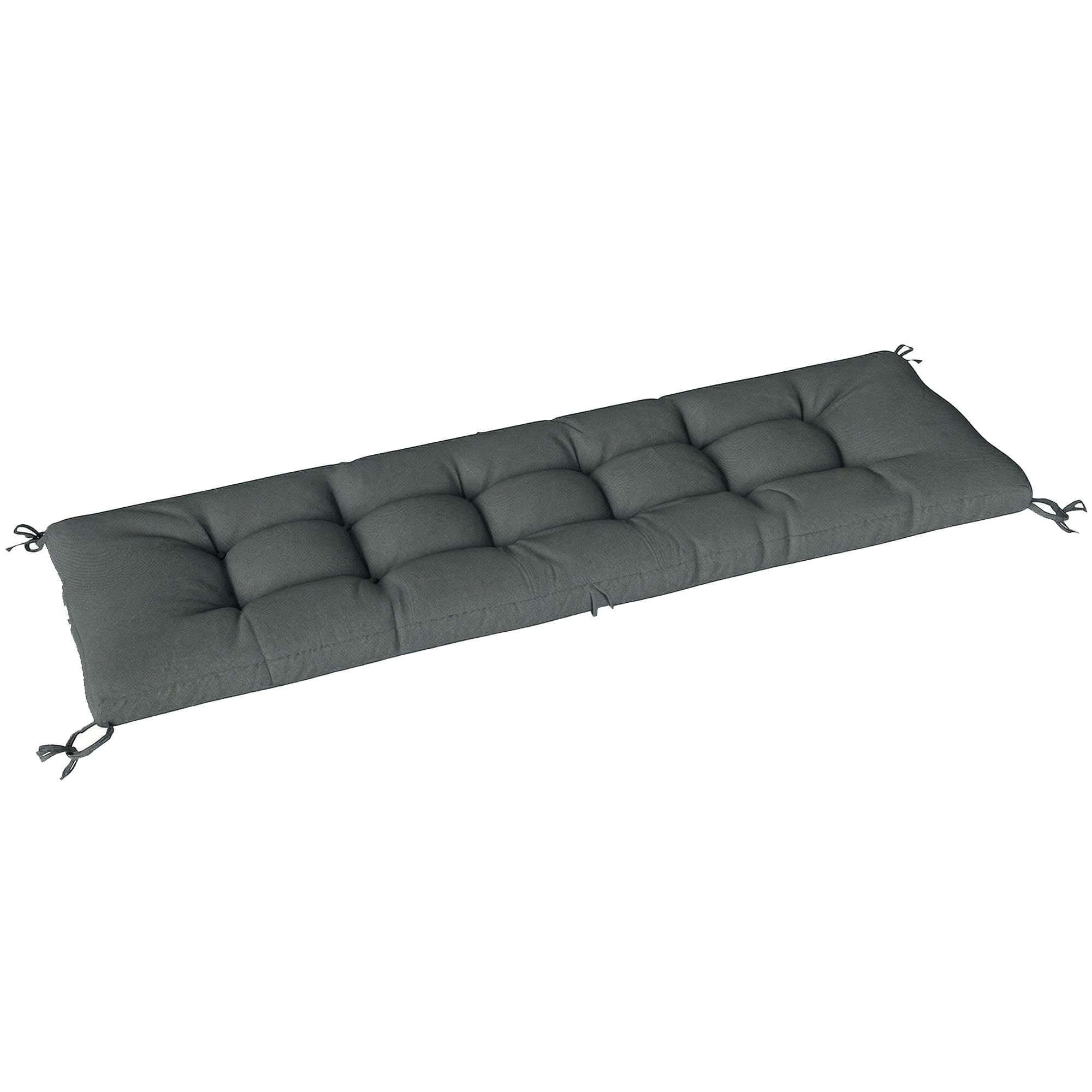 Outsunny Coussin Bain de Soleil Chaise Longue en Mousse à Mémoire avec Sangles, Protection UV50+, 198x65x13cm, Gris foncé