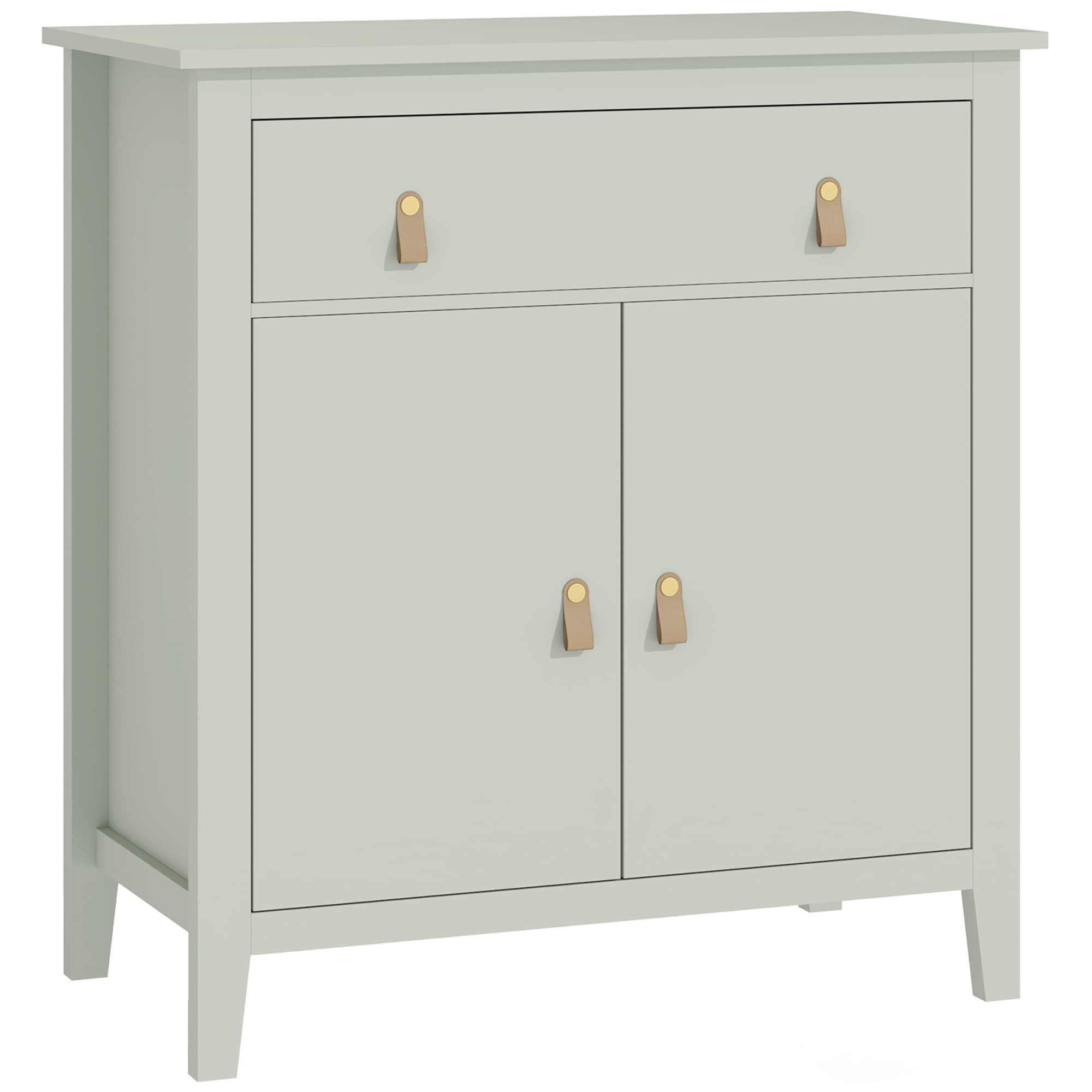 HOMCOM Buffet salon, meuble de rangement avec tiroir, double porte, étagère réglable, 80 x 40 x 90 cm, vert clair