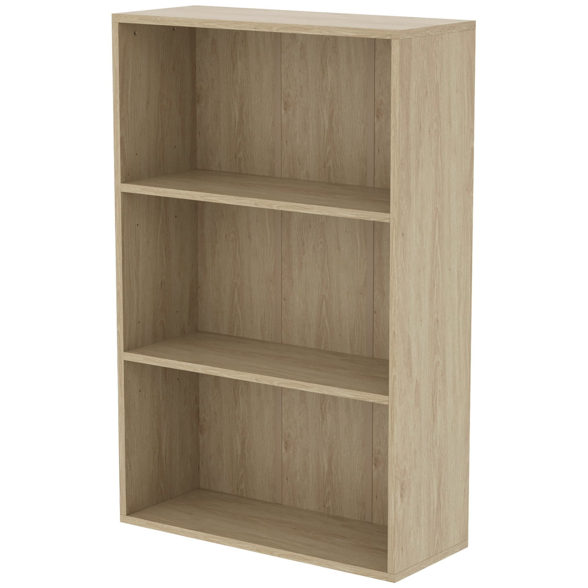 HOMCOM Bibliothèque étagère de rangement avec 3 compartiments et étagère réglable, 60 x 24 x 93 cm, bois naturel
