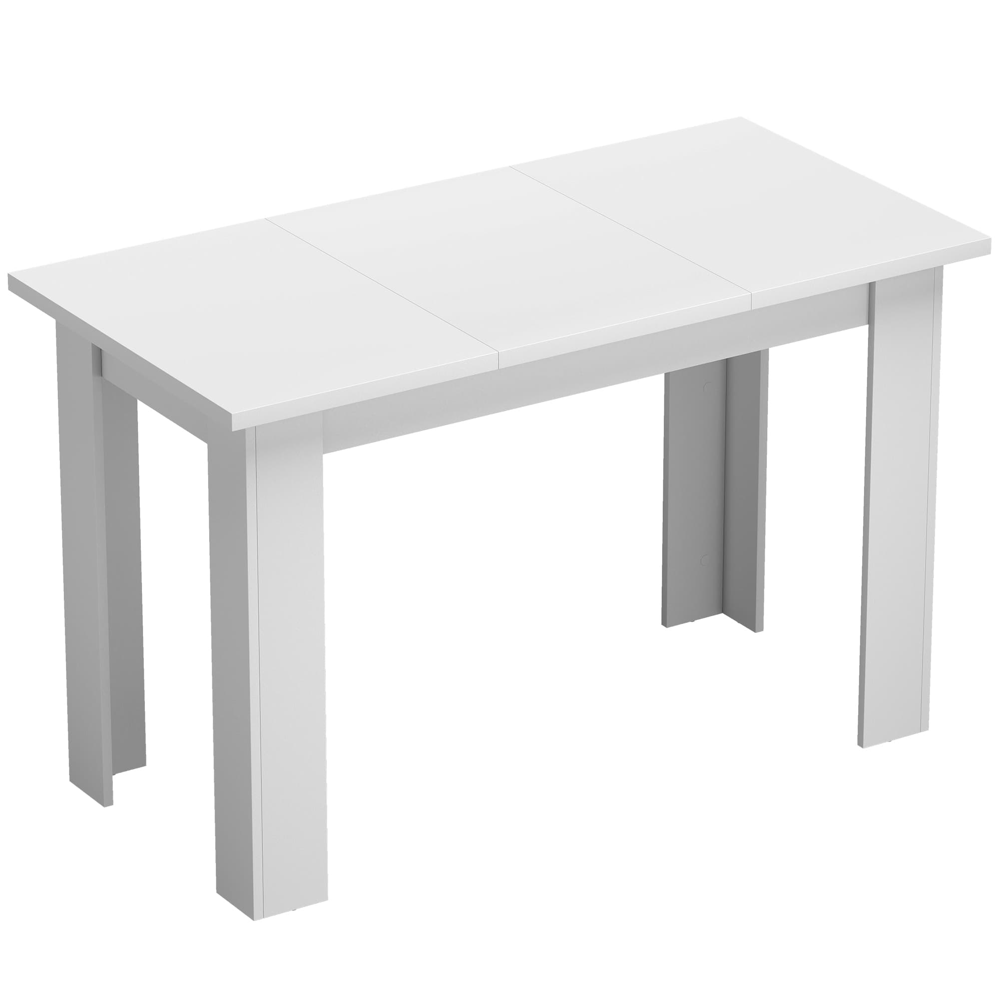 HOMCOM Table à Manger pour 4 Personnes avec Plateau Relevable et Rangements Cachés, 120 x 60 x 75,5 cm, Blanc