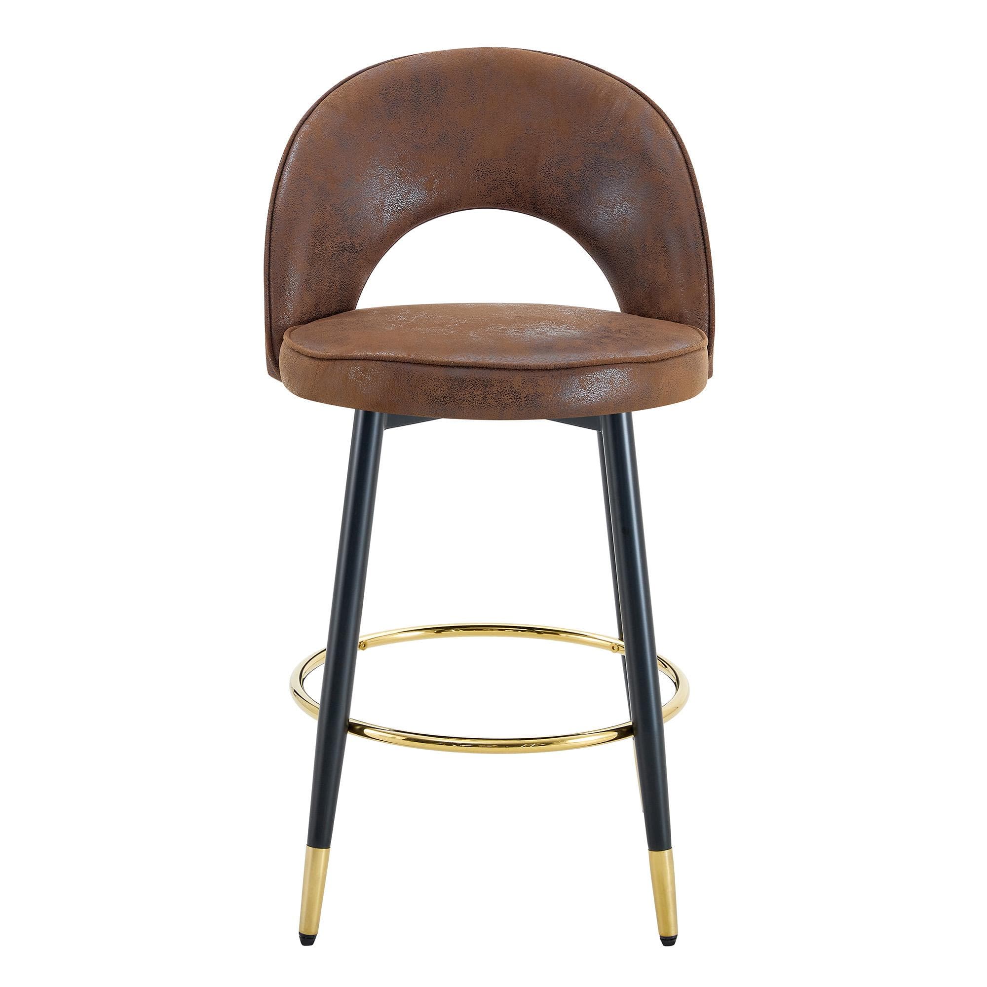 Tabouret de bar pivotant 360°, Marron+Noir Aosom France