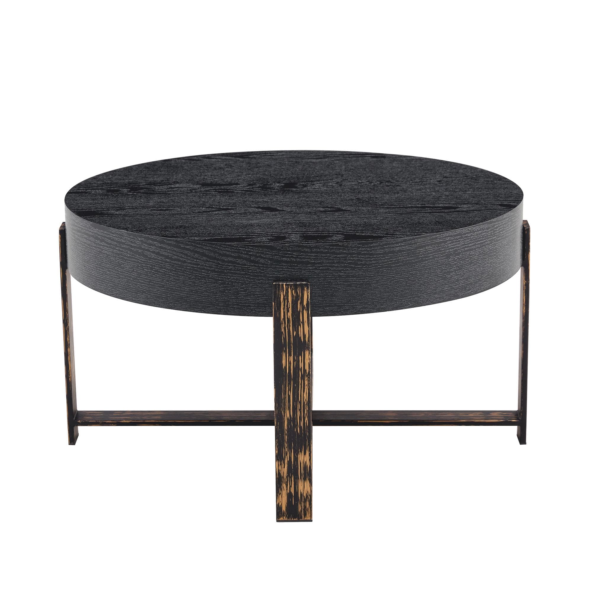 Table d'appoint ronde moderne minimaliste, Noir Aosom France