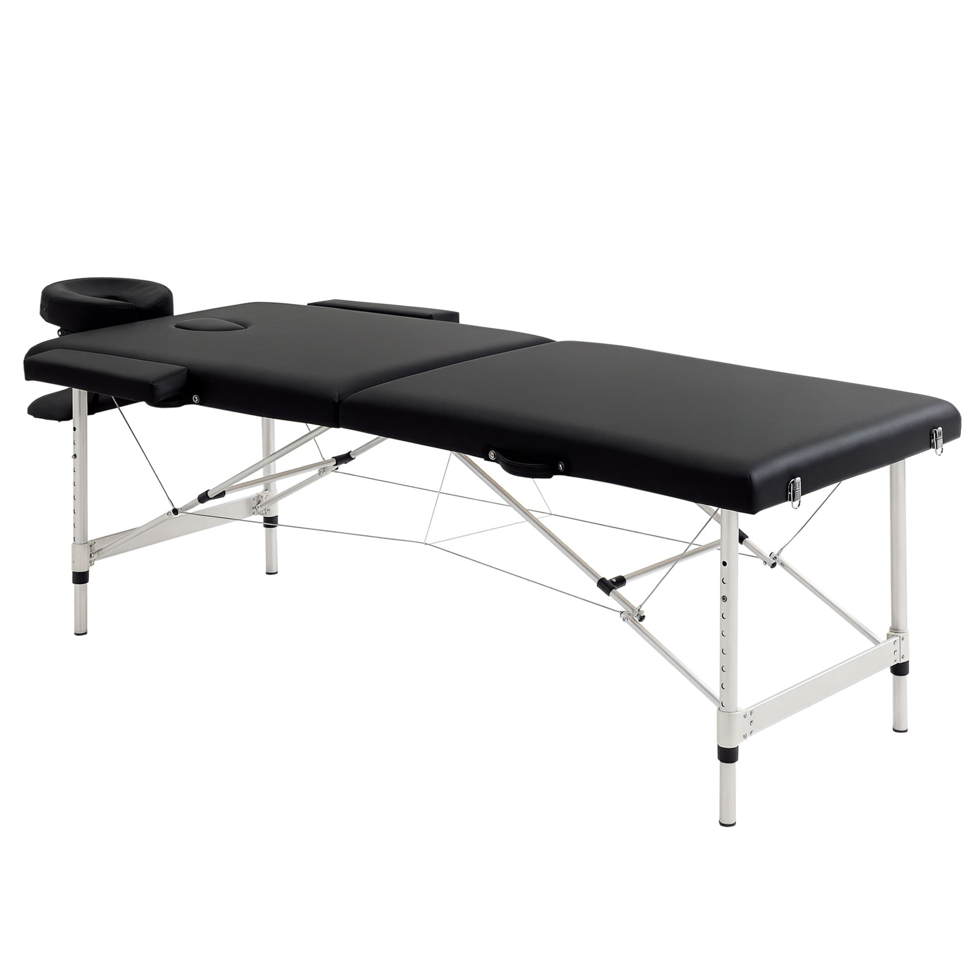 HOMCOM Table de massage pliable portable + housse de transport charge max. 225 Kg hauteur réglable 185 x 70 cm noir
