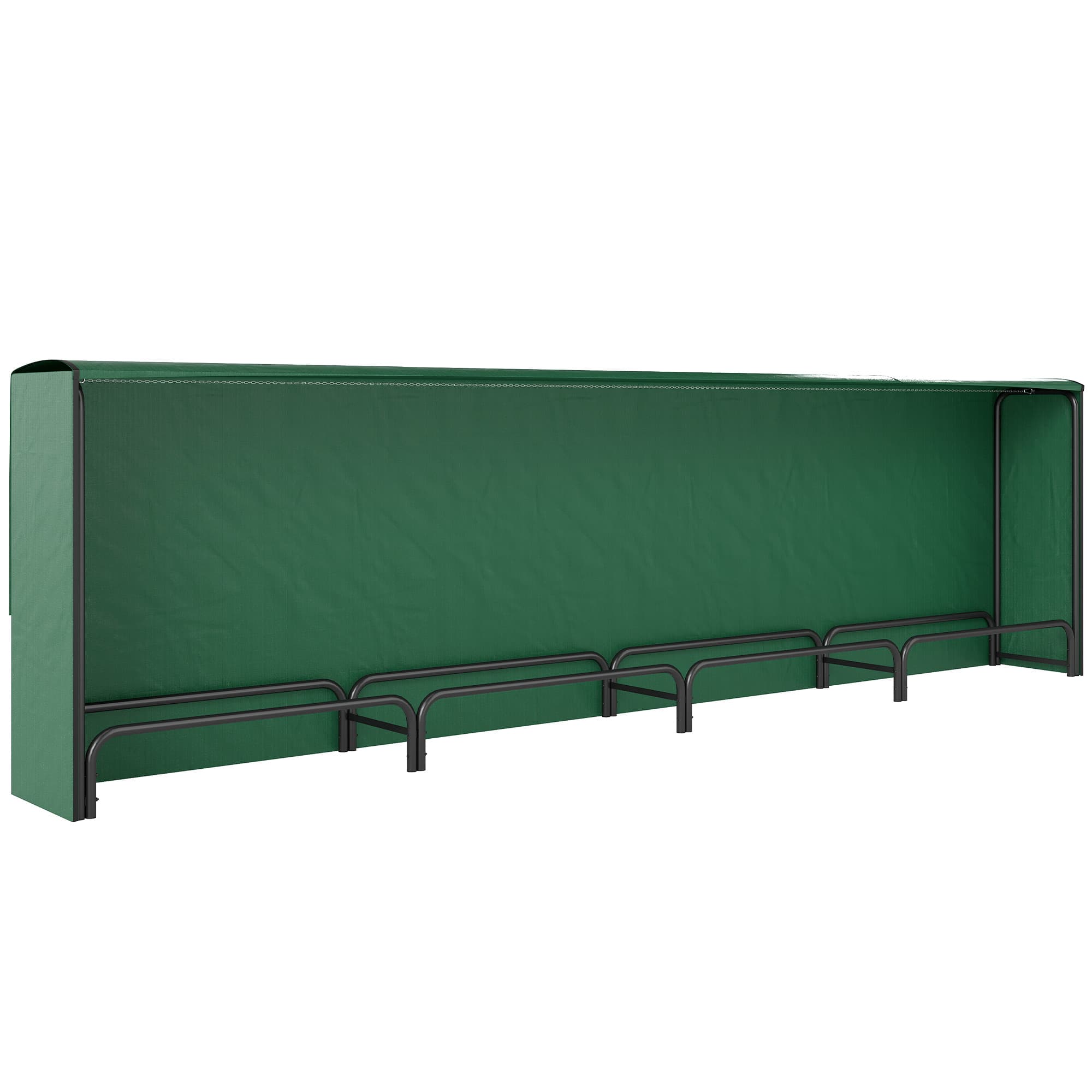 Outsunny Porte-bûches 1 m3 réglable avec housse imperméable en PE, en métal, 360x36x99 cm, Noir et vert foncé