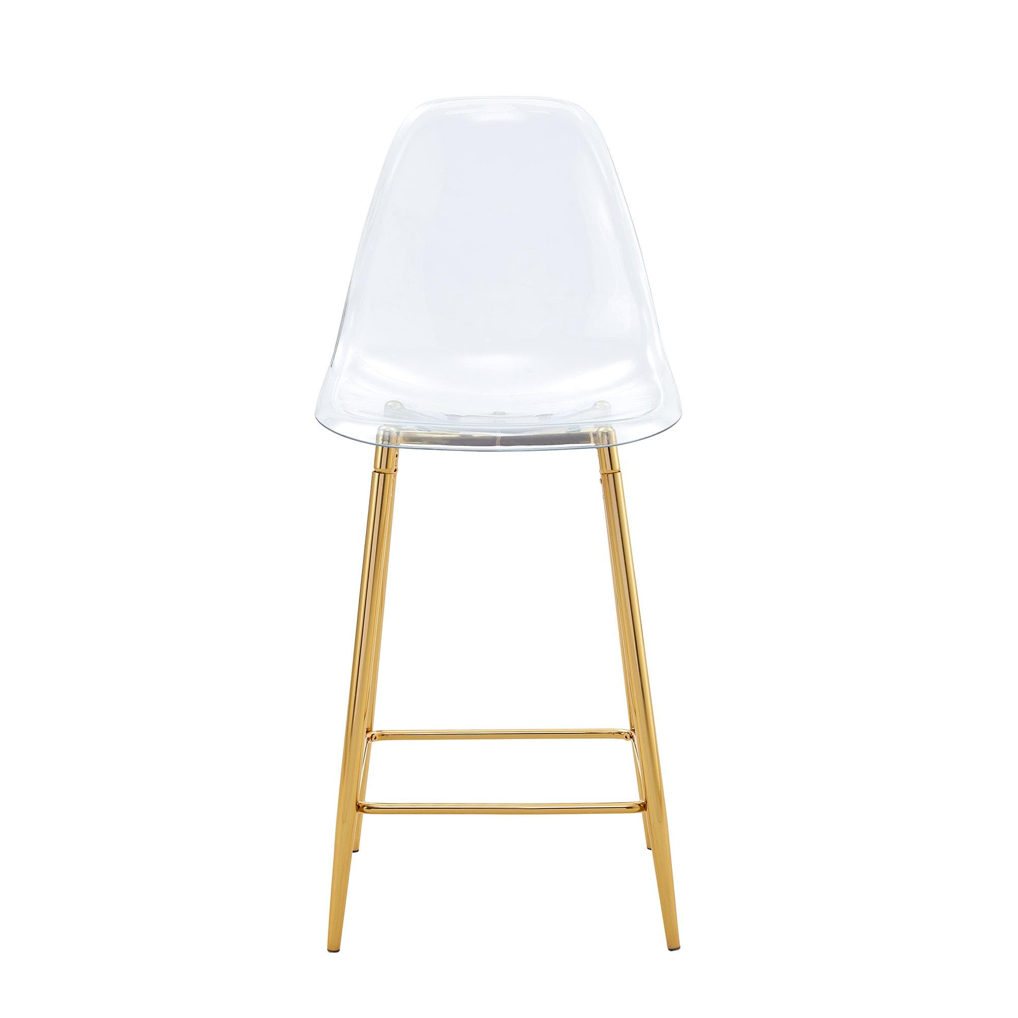 Lot de 4 tabourets de bar transparents, Doré Aosom France