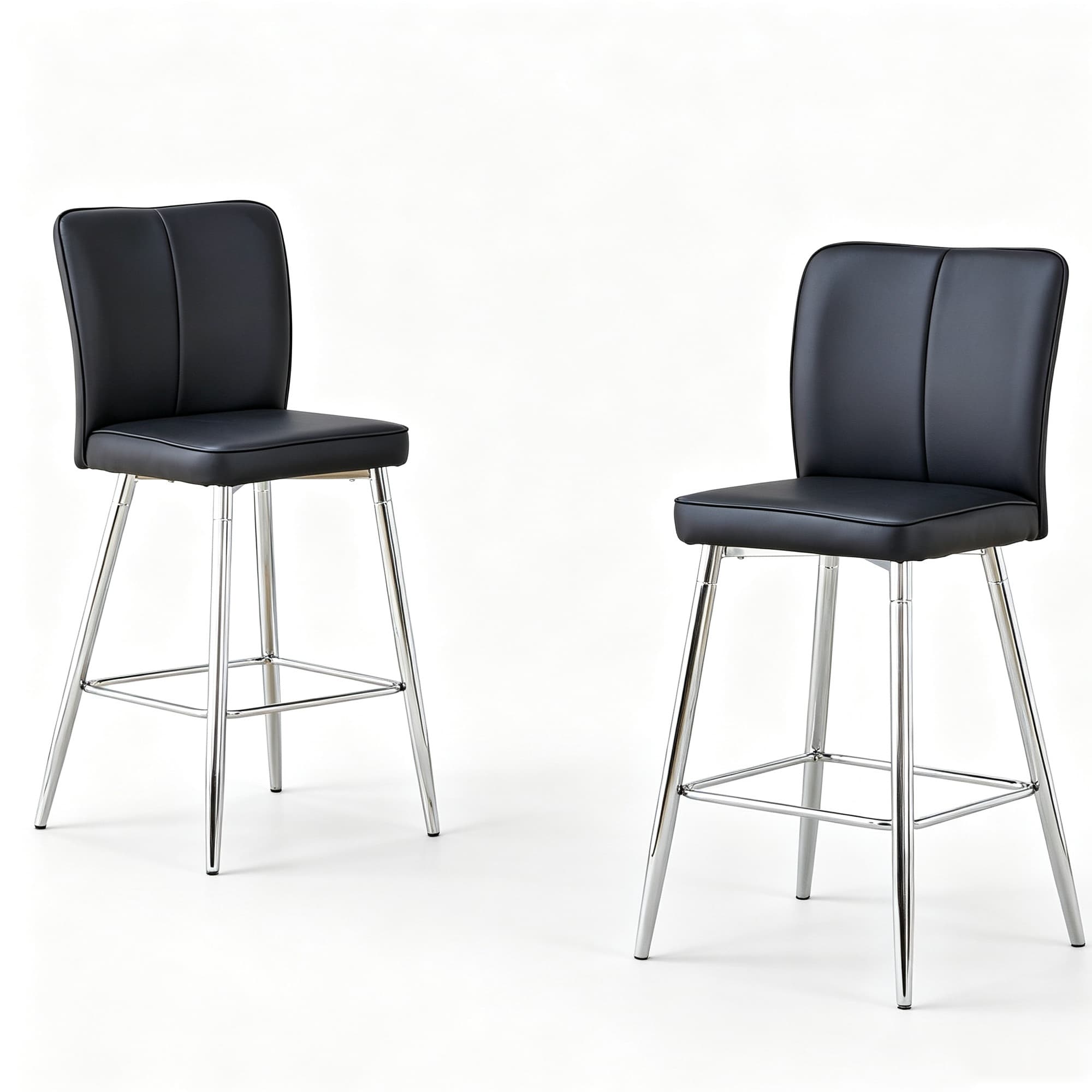 Tabouret de bar haut, Noir+Argent Aosom France