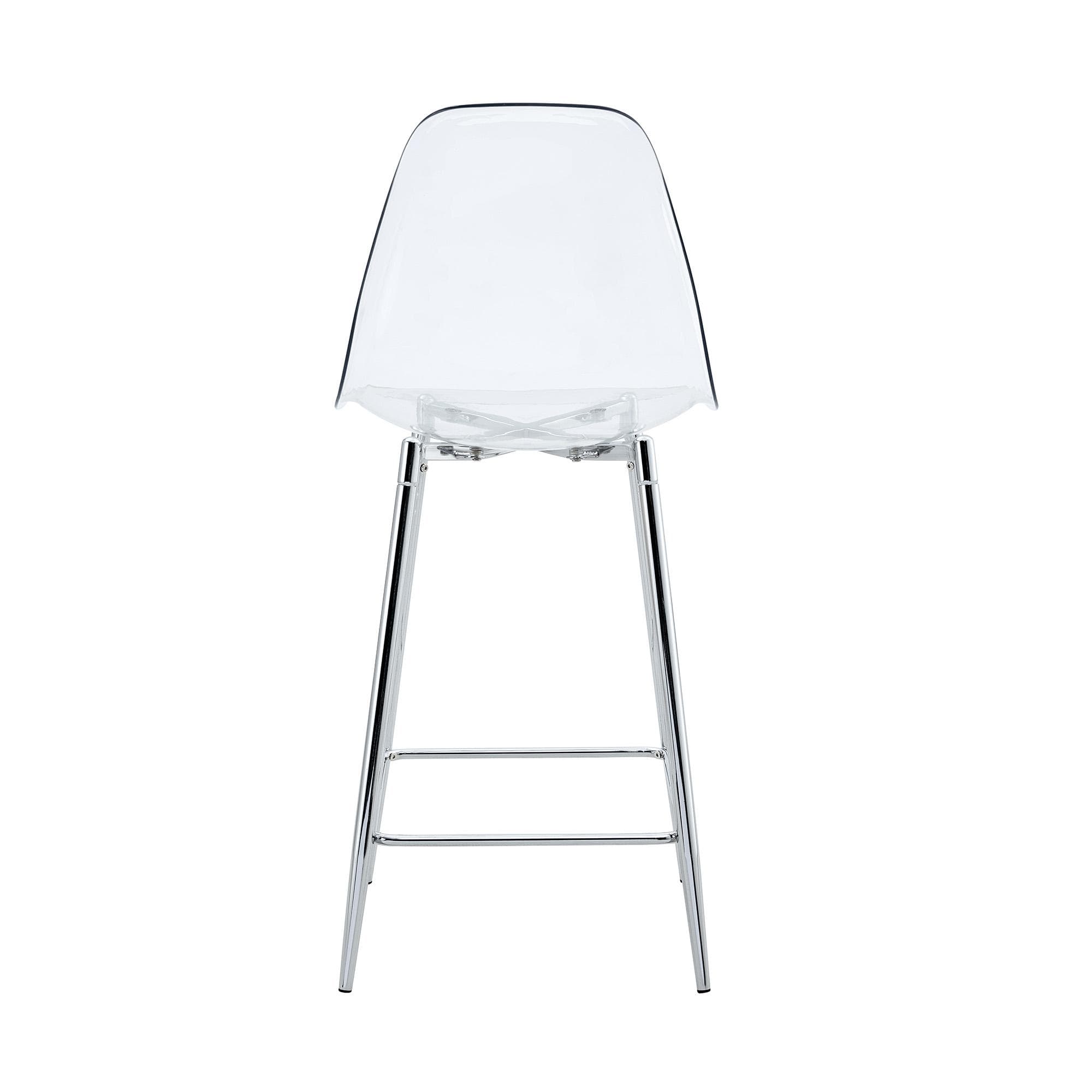 Lot de 2 tabourets de bar transparents, Argent Aosom France