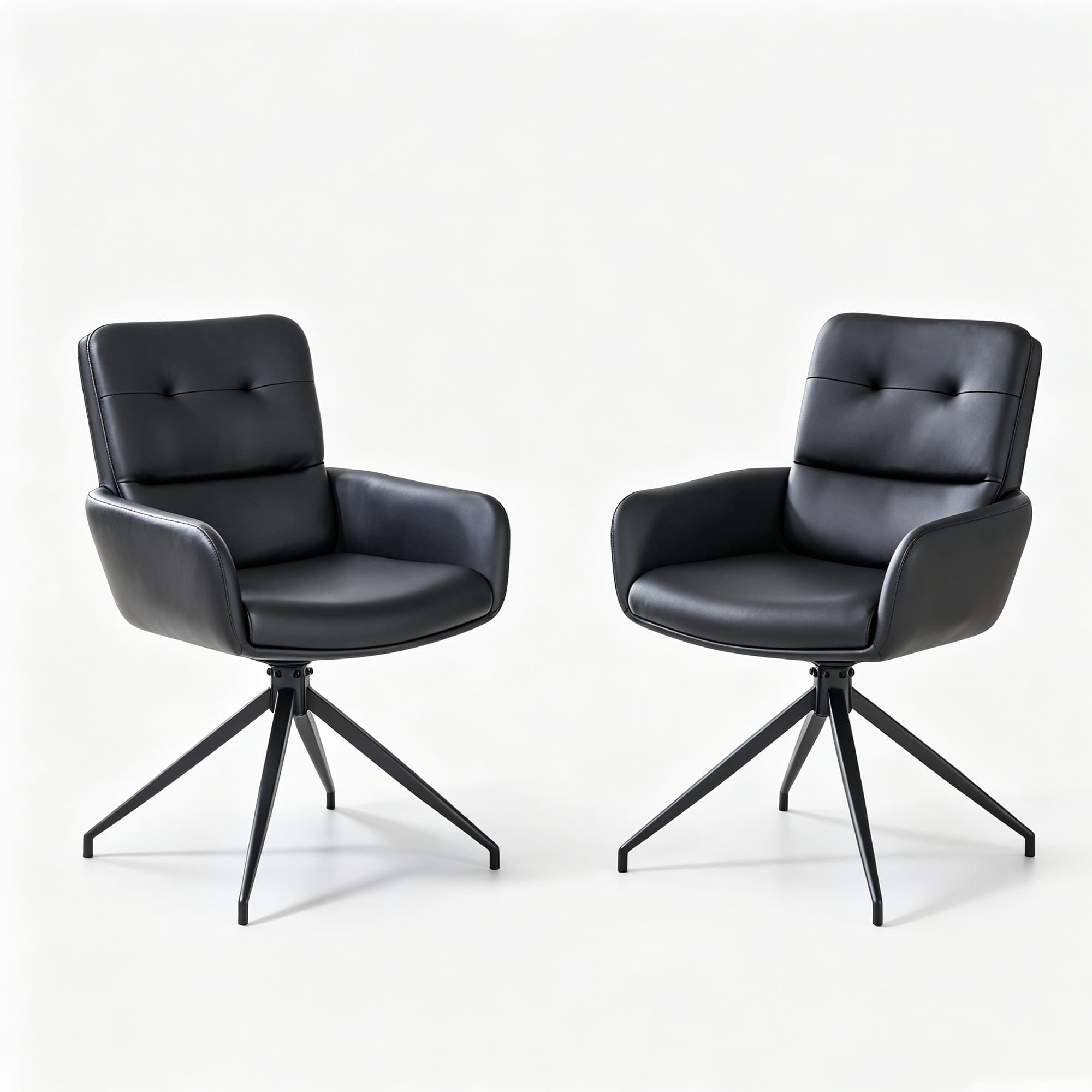 Lot de 2 chaises pivotantes style léger luxe, Noir Aosom France
