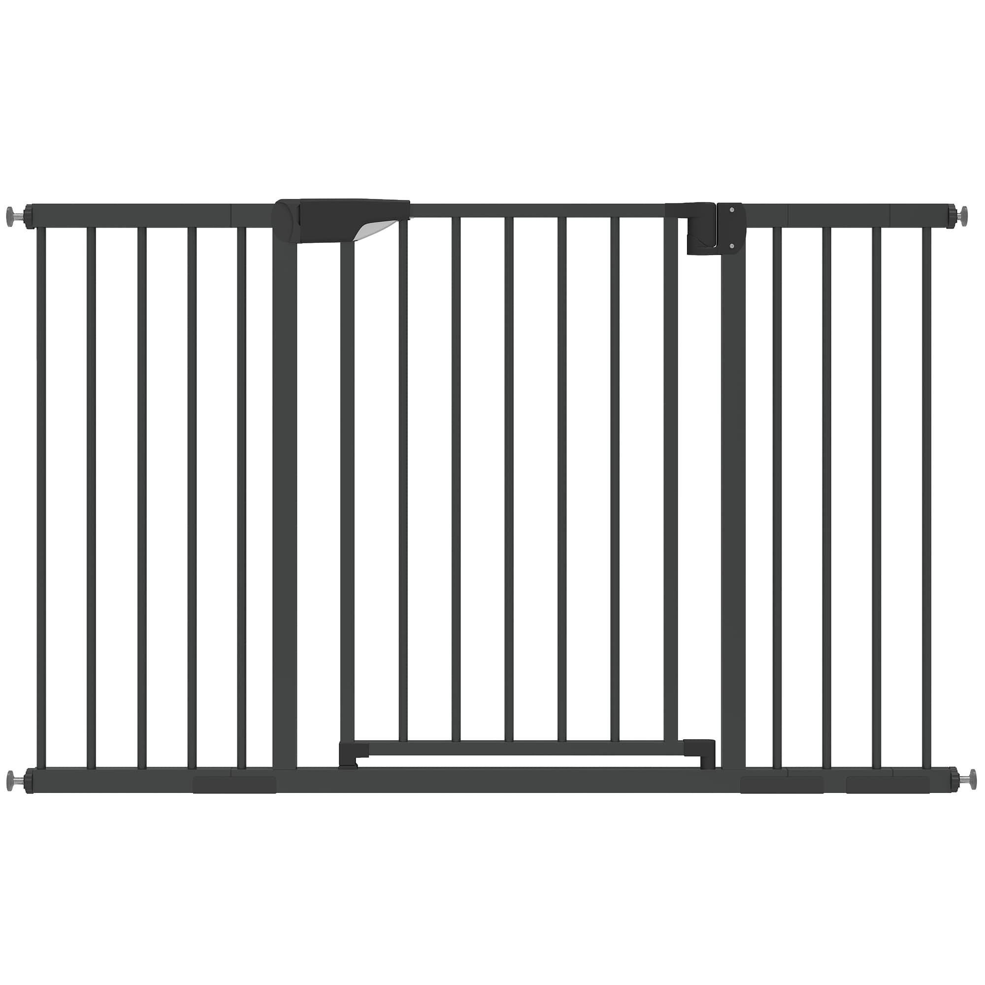 PawHut Barrière de sécurité pour chiens et bébés 76 à 130 cm avec extension fixation par pression sans perçage blanc