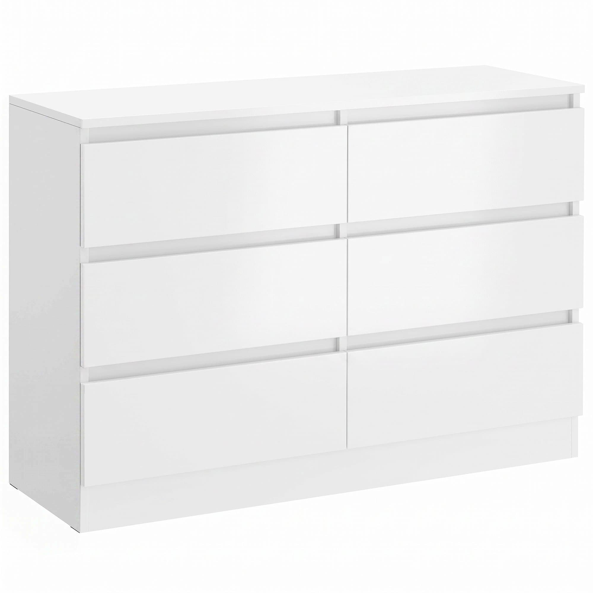 HOMCOM Commode 6 tiroirs pour chambre et salon, 100 x 35 x 69 cm