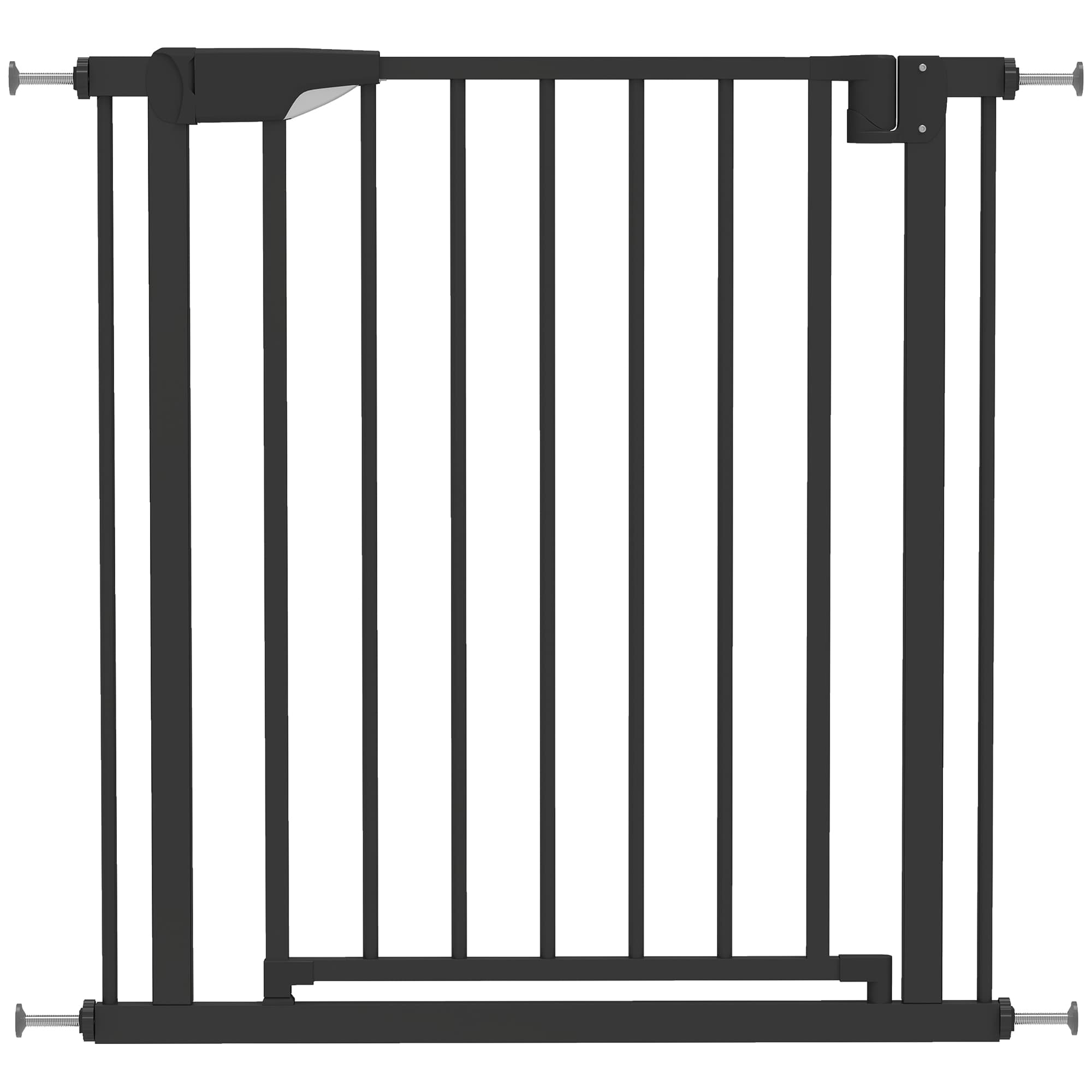 PawHut Barrière de sécurité pour chiens et bébés 76 à 81 cm avec extension fixation par pression sans perçage blanc
