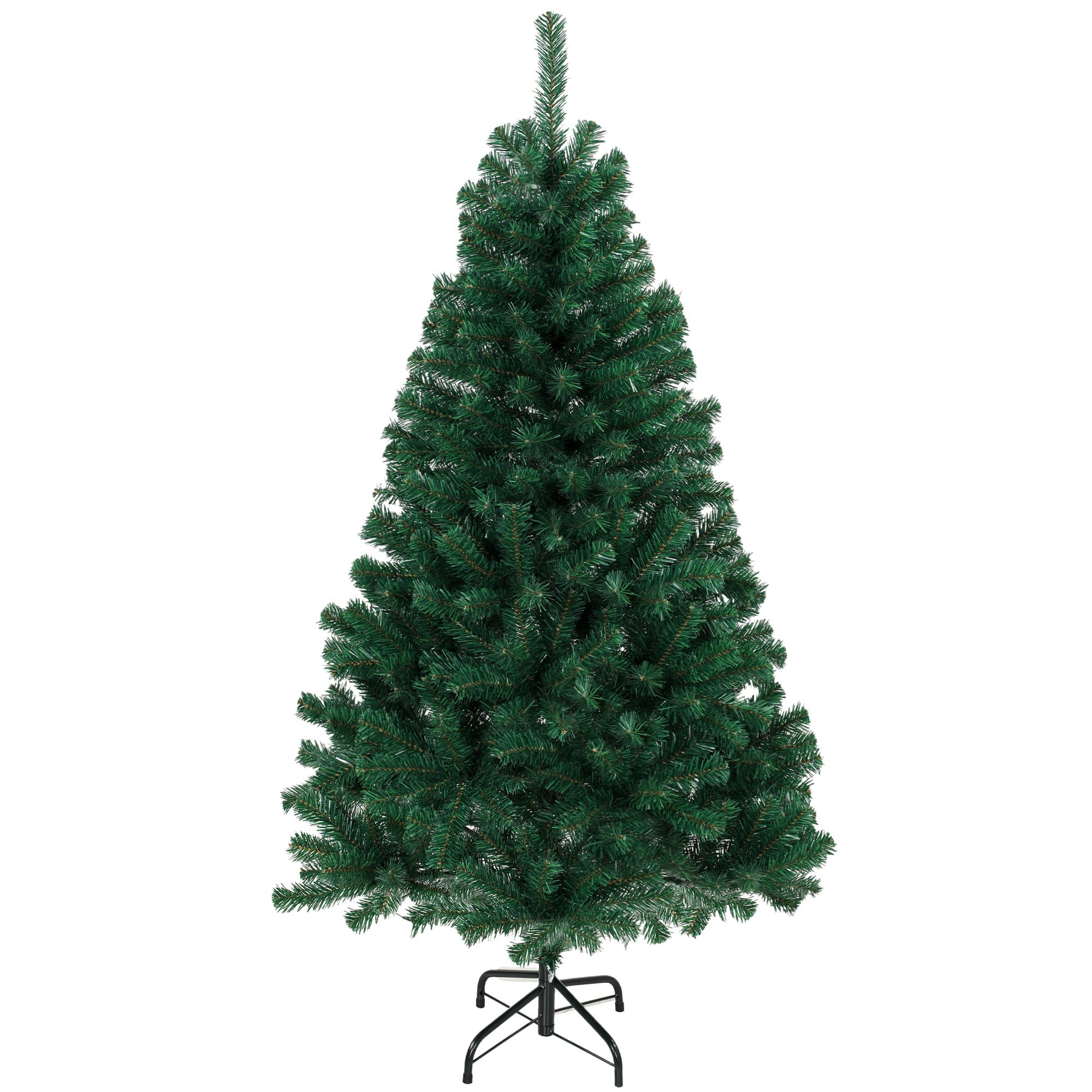 HOMCOM Sapin de Noël Artificiel 150 cm, Arbre de Noël avec 420 Pointes de Branches Articulées, Support Pliable en Acier, Vert