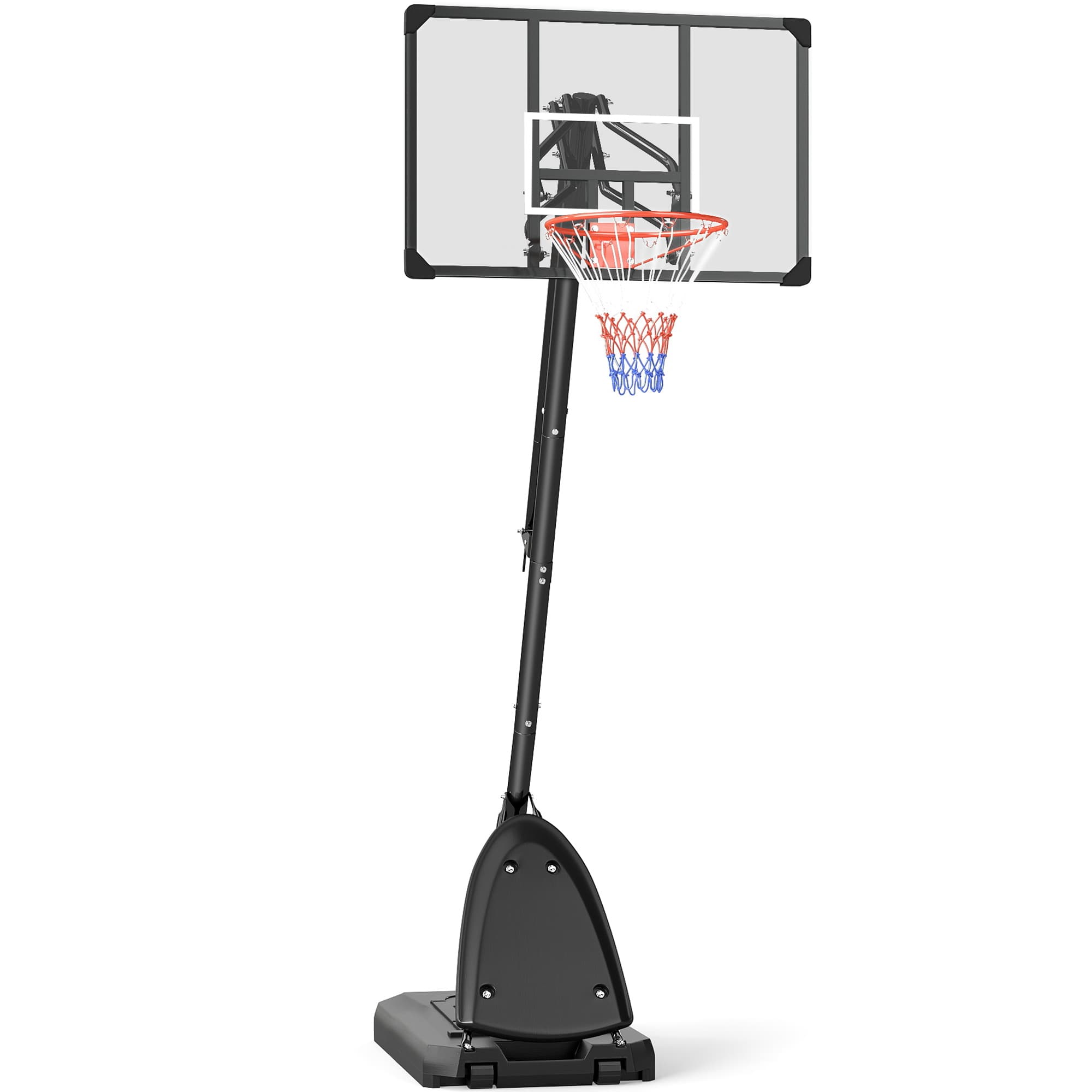 SPORTNOW Panier de basket extérieur, hauteur réglable 2,36-2,93 m, stable, roulettes et support balon