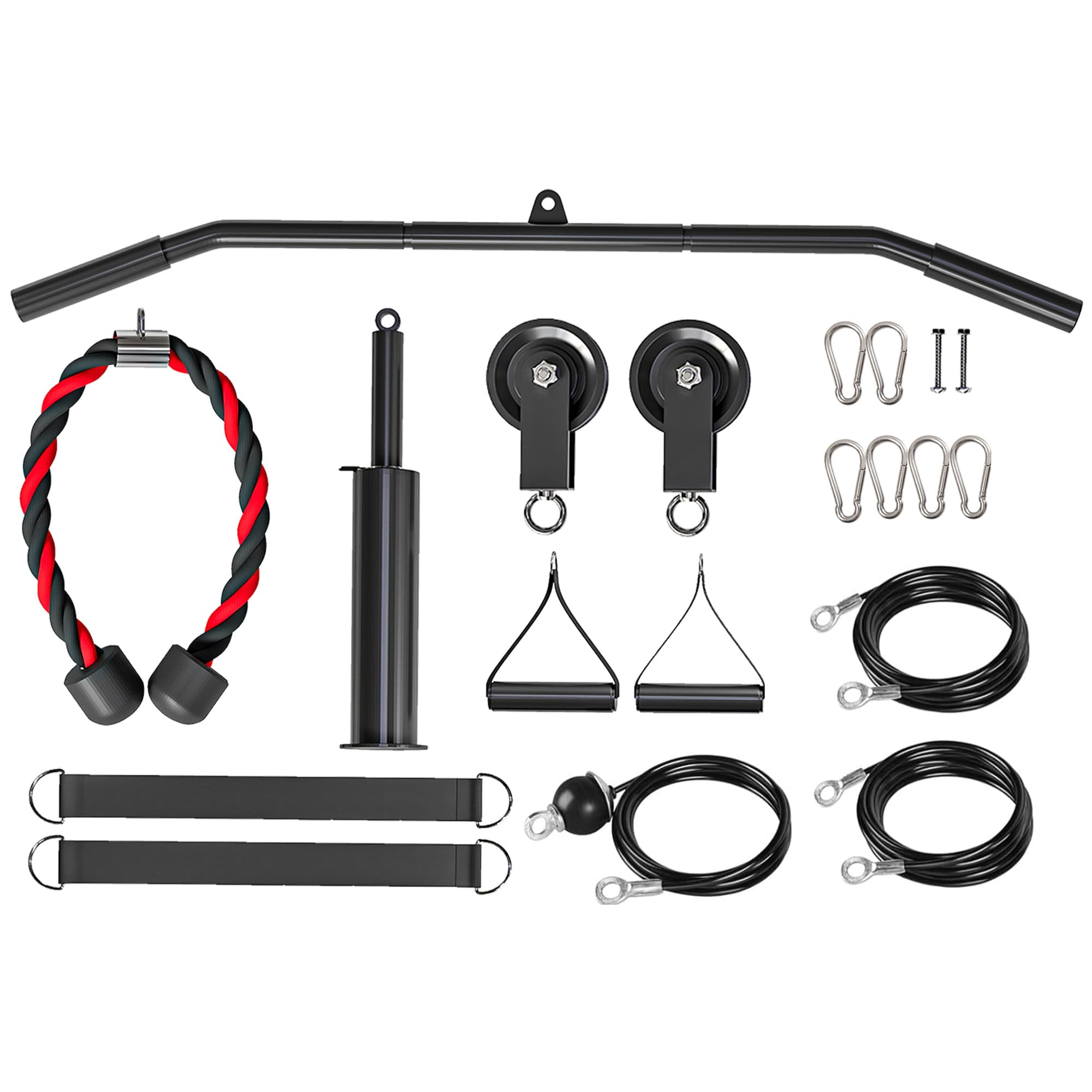 SPORTNOW Poulie musculation maison, cable machine musculation exercices de flexion des biceps, des triceps et des bras