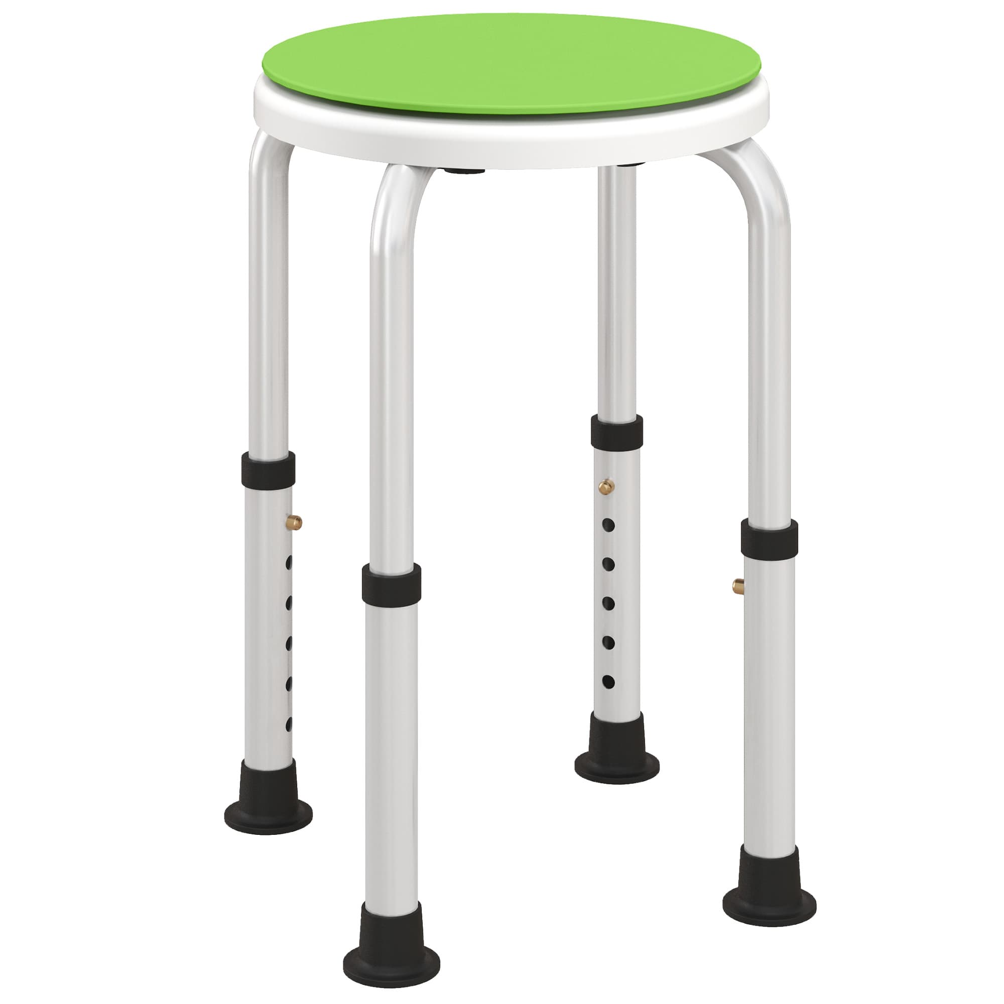 HOMCOM Tabouret de douche siège de douche antidérapant tabouret de bain hauteur réglable pivotant à 360° en aluminium
