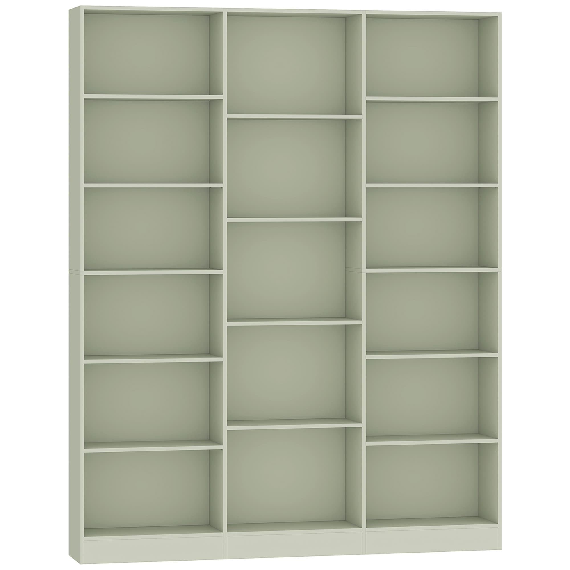 HOMCOM Bibliothèque 6 Niveaux, Étagère de Rangement avec 17 Compartiments et Étagères Réglables, 149 x 23,6 x 188 cm, Vert