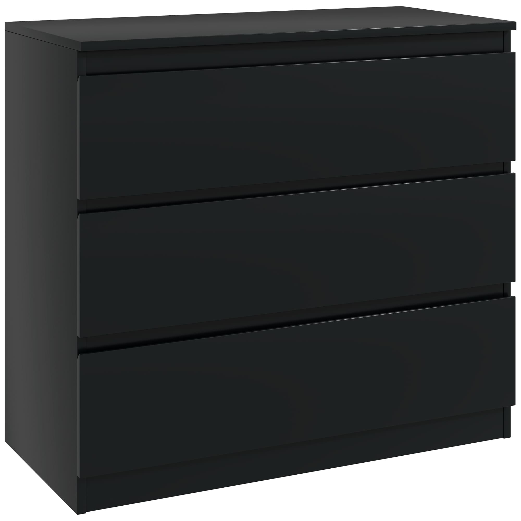 HOMCOM Commode 3 tiroirs, Meuble de rangement épuré pour chambre, intérieur, 80l x 39P x 73H cm