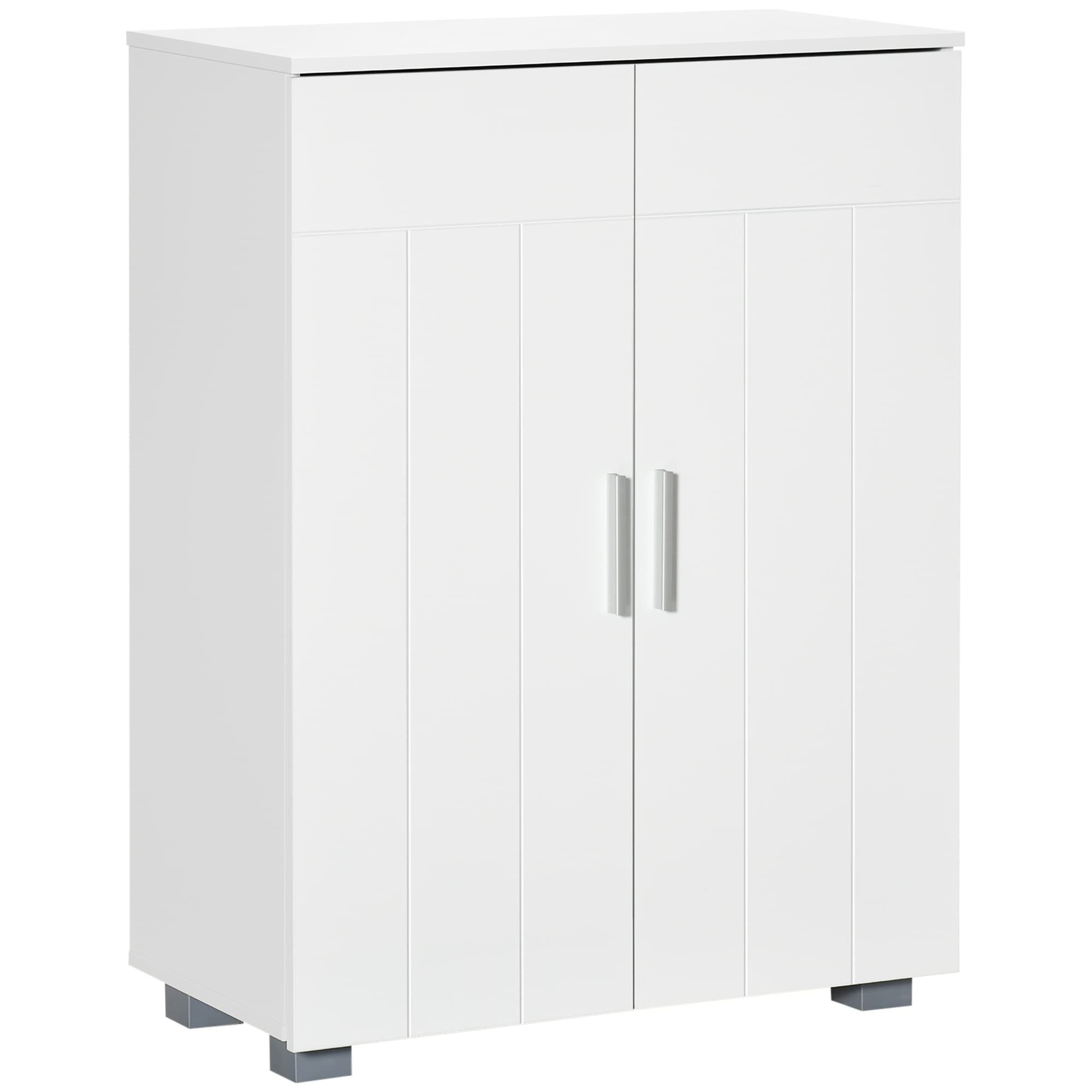 kleankin Meuble de salle de bain, placard avec porte, étagère réglable, 60 x 30 x 80 cm, blanc