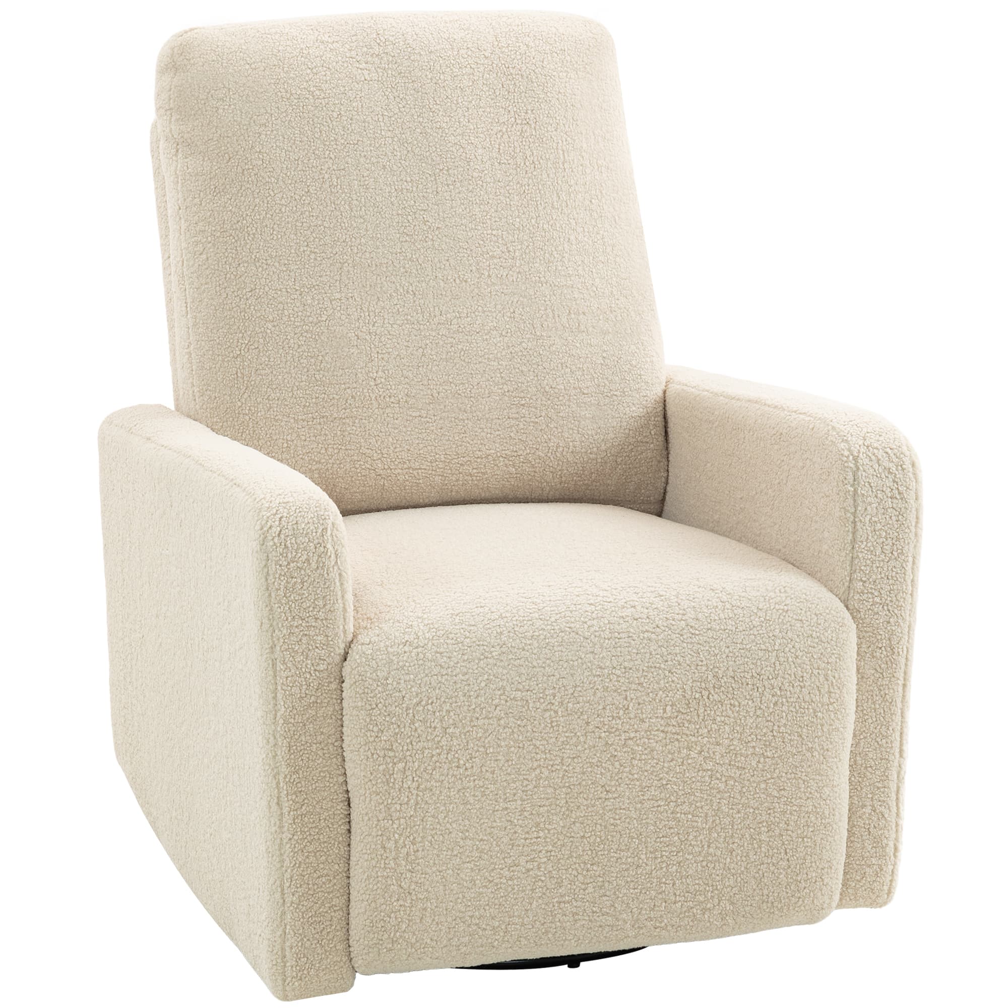 HOMCOM Fauteuil inclinable, fauteuil de relaxation avec repose-pieds, pivotant à 360° et basculant, 76 x 94 x 100 cm, beige