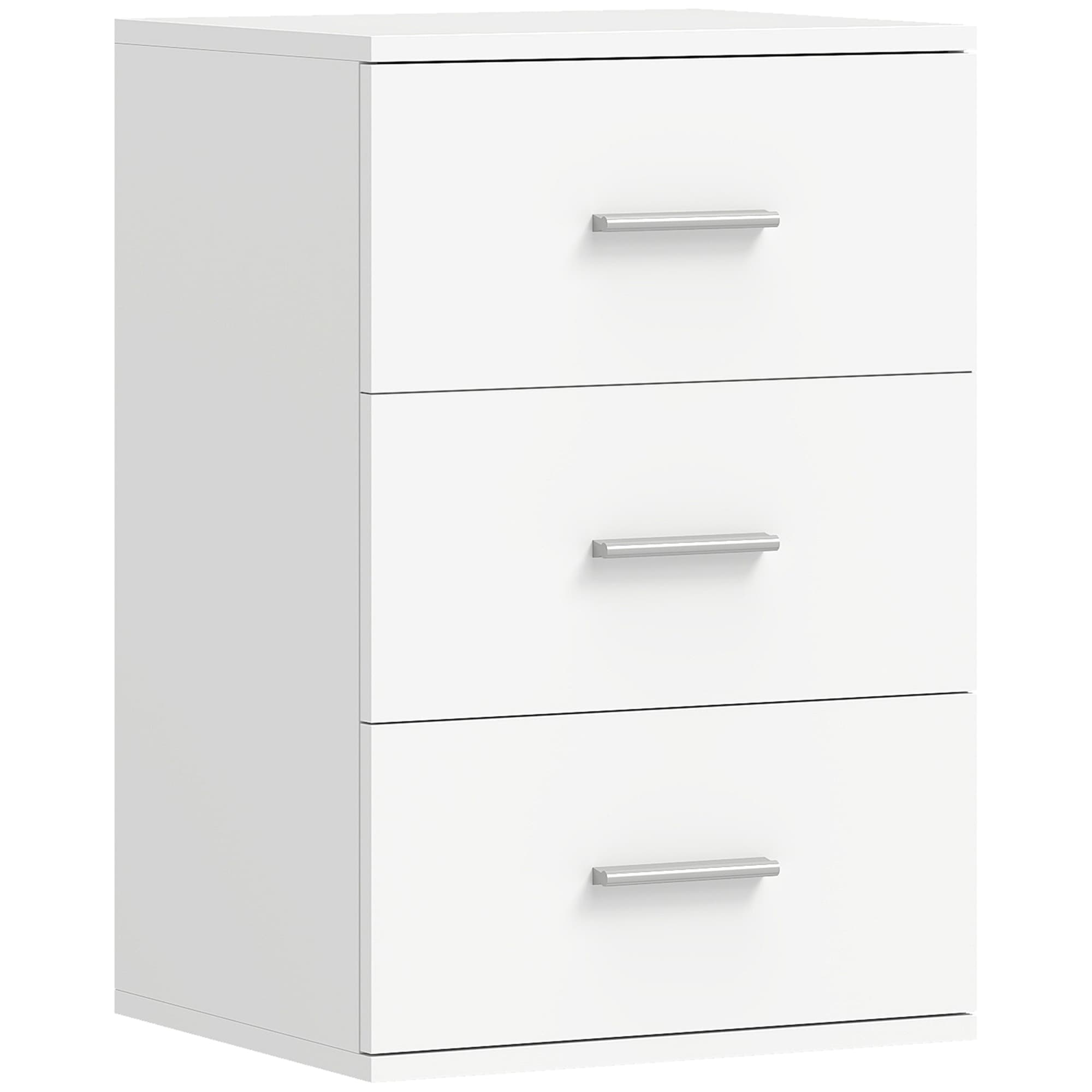 HOMCOM Table de Chevet 3 Tiroirs, Table de Nuit Moderne, Facile à Nettoyer, pour Chambre à Coucher, Salon, 40x35x60cm, Blanc