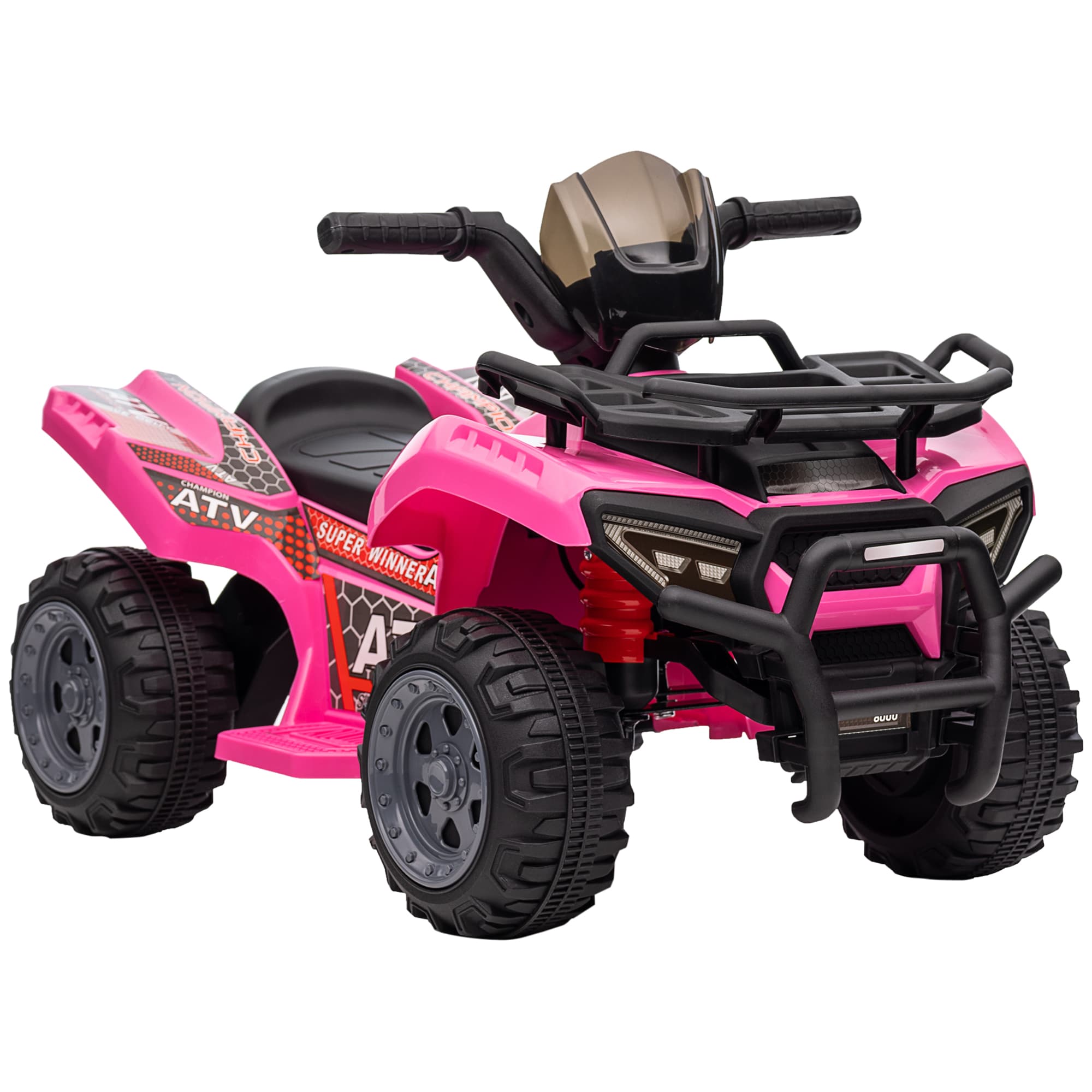 HOMCOM Quad buggy voiture électrique enfant quad électrique 18-36 mois 6 V 2 Km/h max. rose