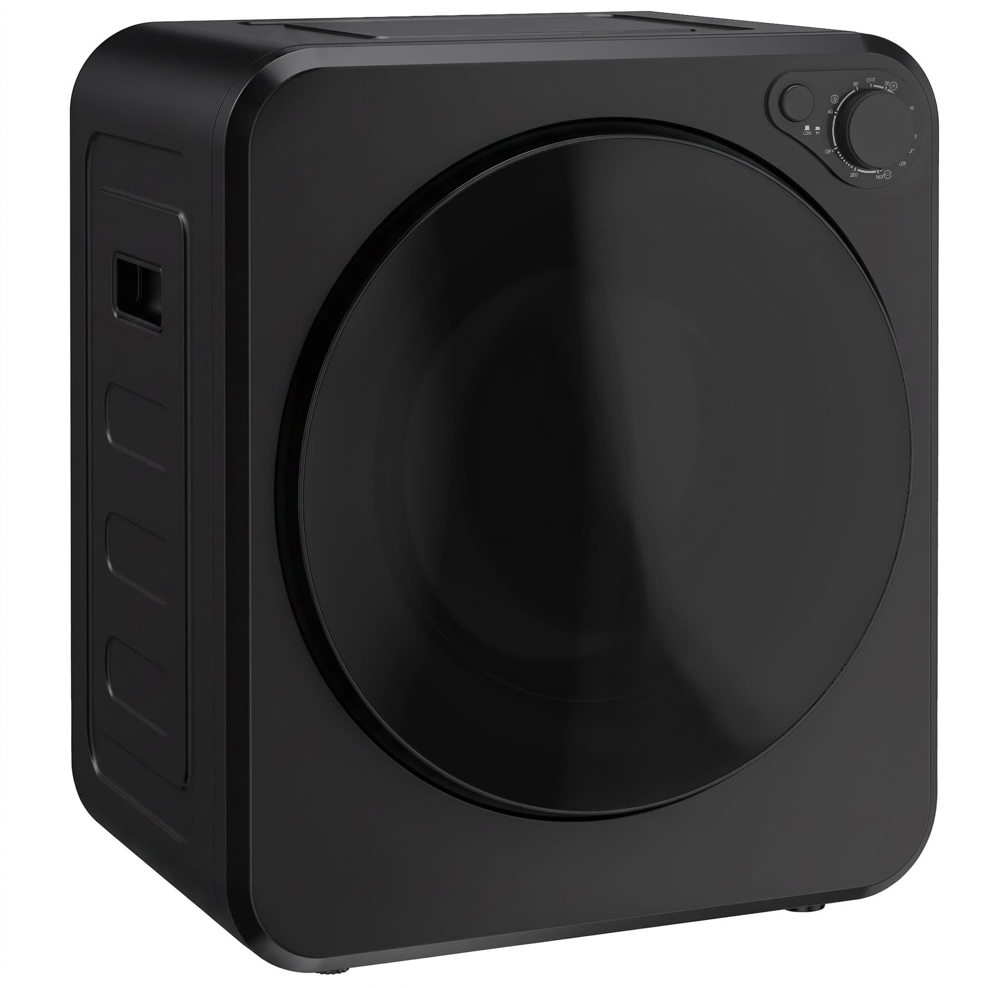 HOMCOM Sèche Linge à Évacuation Compact 2,5Kg, Sèche-Linge Électrique 400/800 W, 5 Modes de Séchage, Charge Frontale, Noir