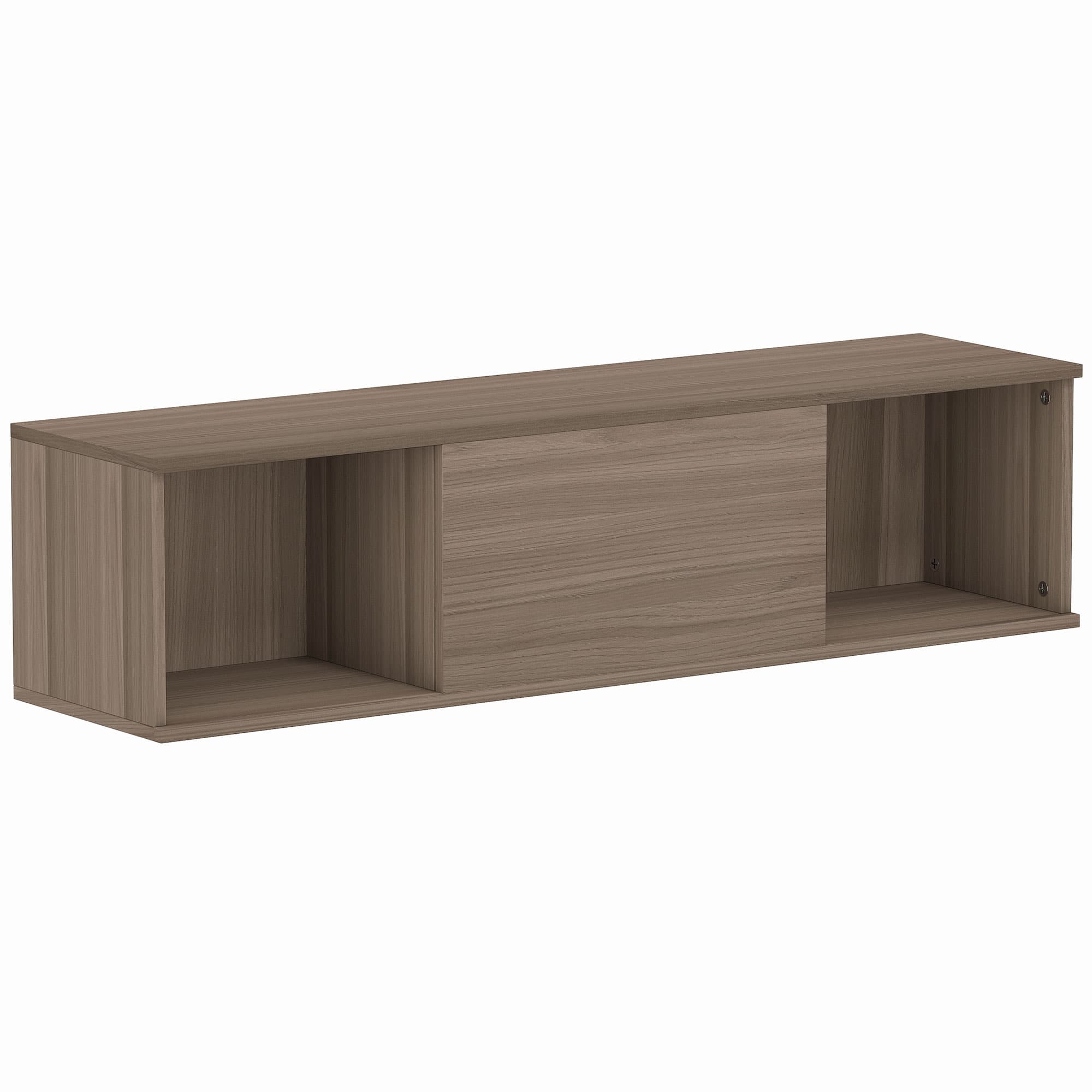 HOMCOM Armoire murale, meuble de rangement avec 2 compartiments ouverts et porte rabattable, 120 x 30 x 29,5 cm, marron