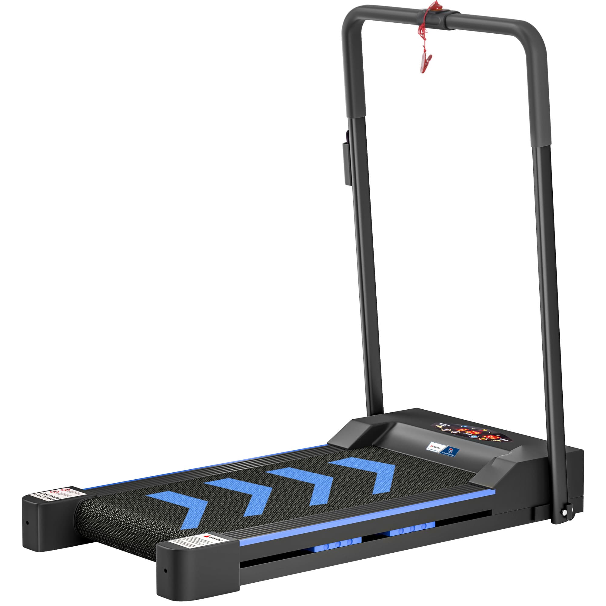 SPORTNOW Tapis de course électrique de marche 370 W pliable télécommande écran LCD vitesse 1-6 Km/h acier noir