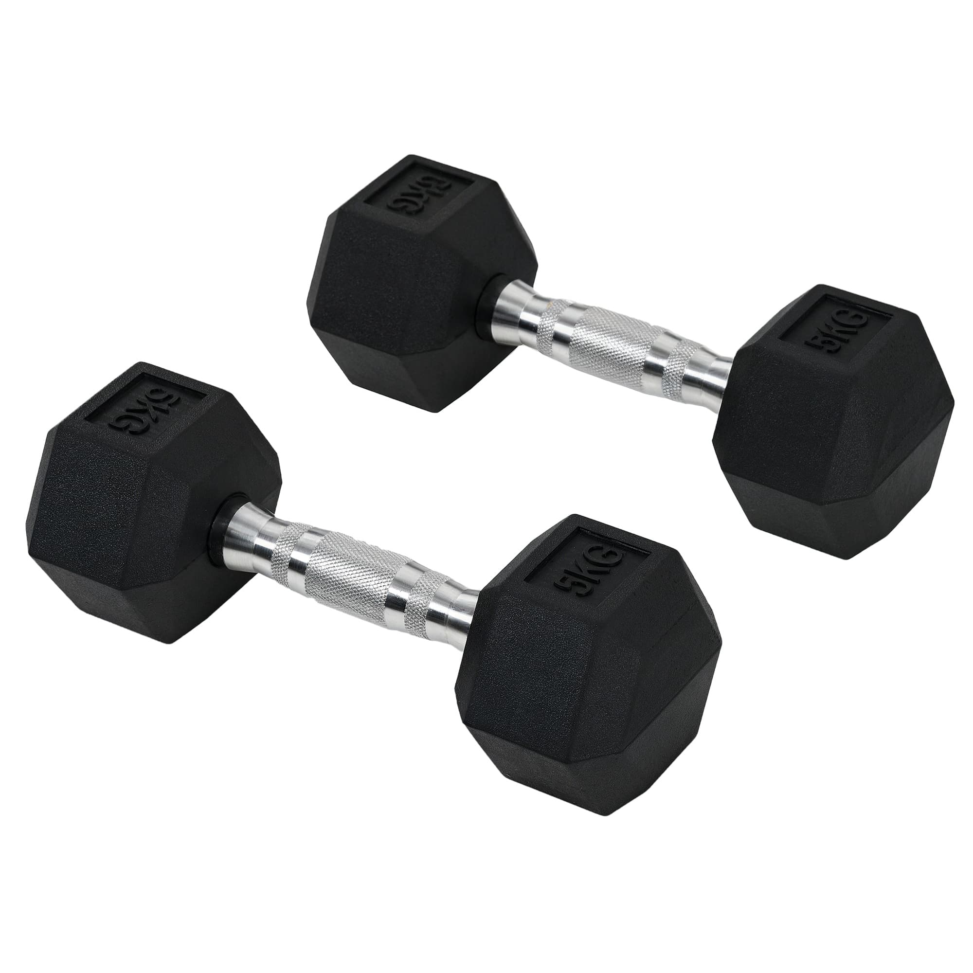 HOMCOM Ensemble d'haltères courtes total 10 Kg - entraînement musculaire & haltérophilie - acier caoutchouc noir