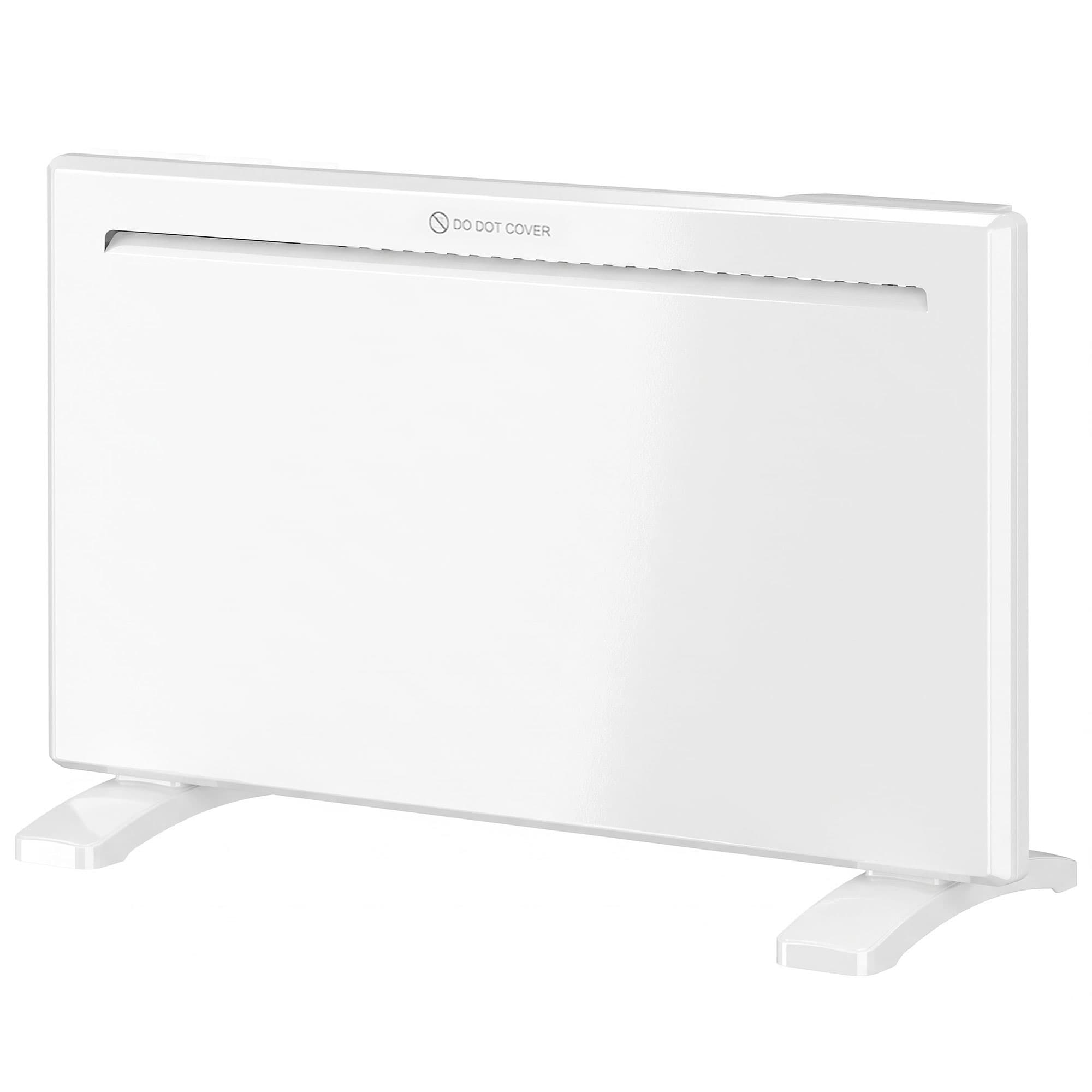 HOMCOM Radiateur Électrique 1500 W Connecté WiFi Sur Pied ou Mural, Commandes Vocales, 4 Modes, Écran LED, 70x21,5x43,5cm Blanc