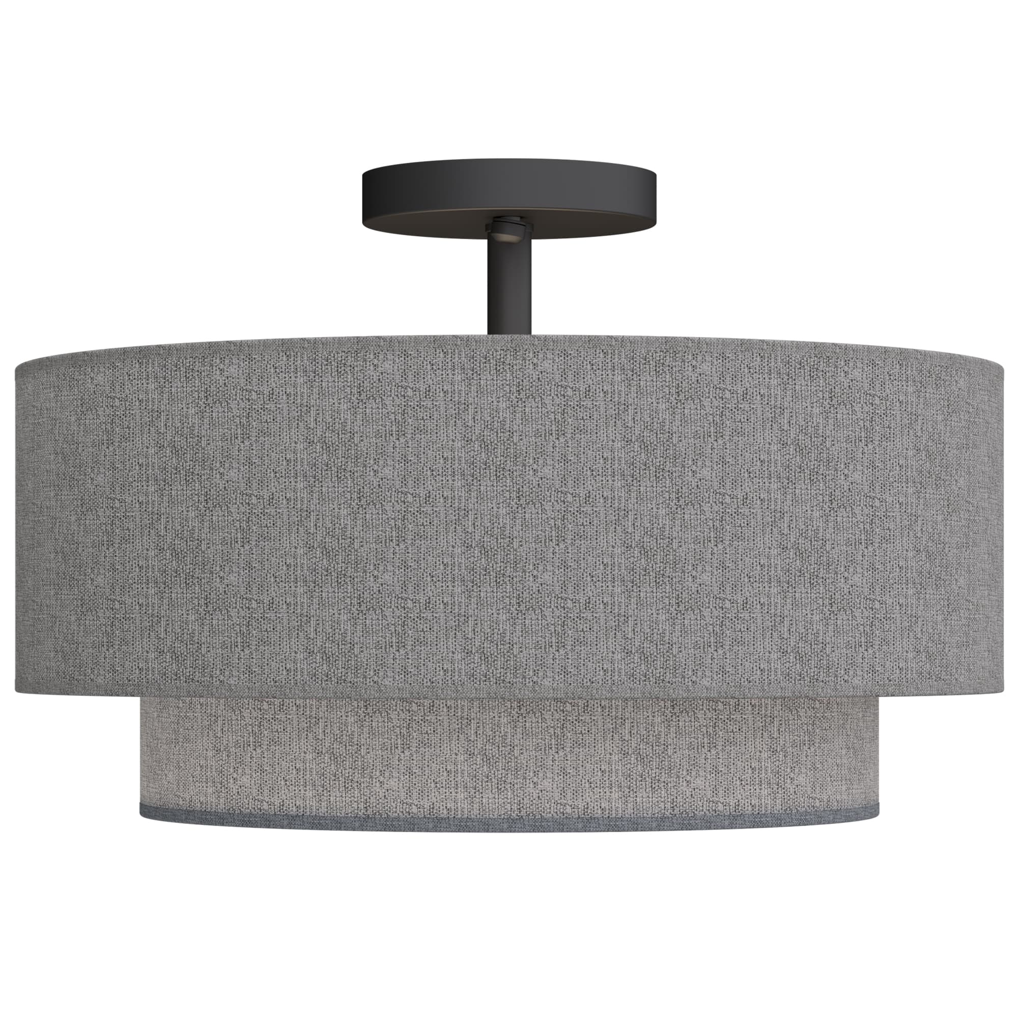 HOMCOM Plafonnier, suspension à double abat-jour effet lin, taupe
