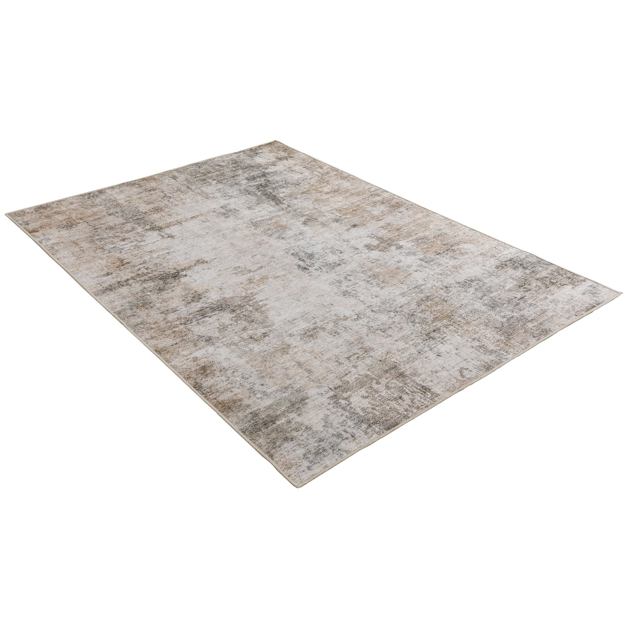 HOMCOM Tapis de salon, polyester, motif artistique moderne, lavable, Marron