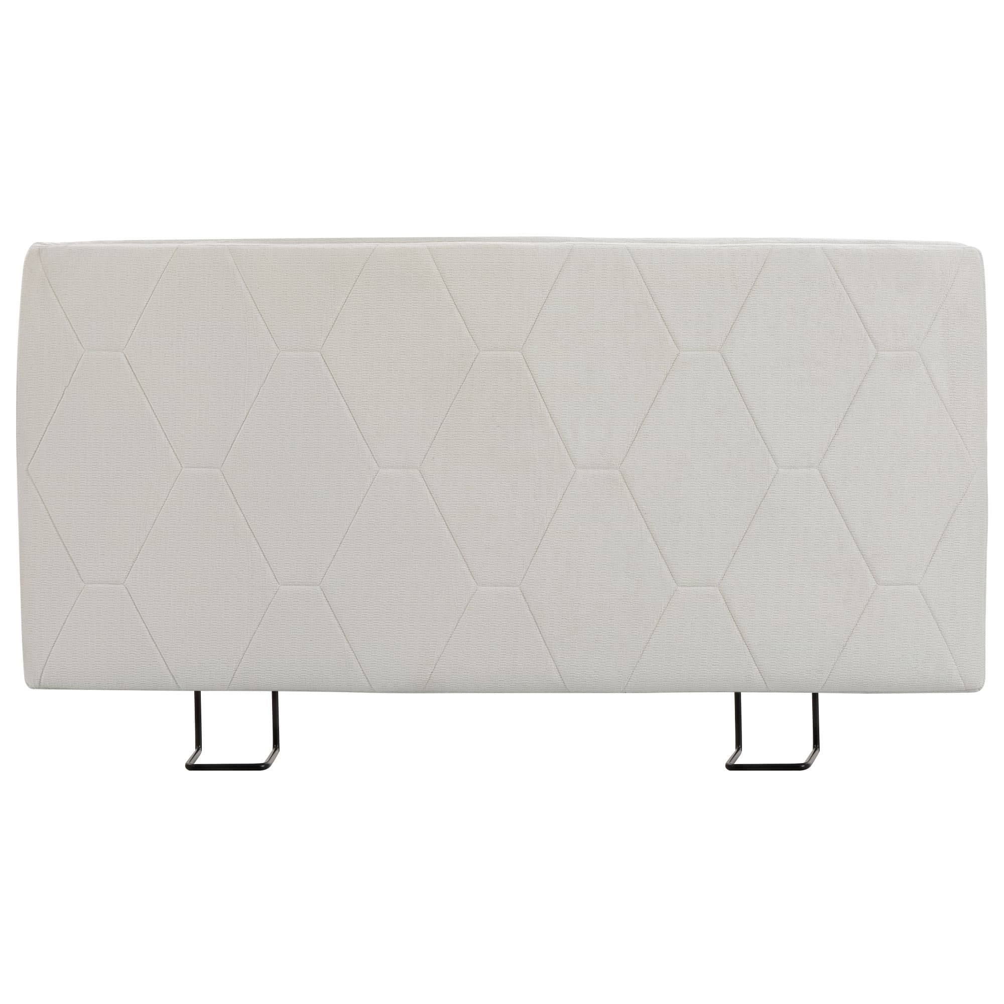 HOMCOM Tête de lit 160 cm à hauteur réglable en chenille, motif losanges et structure métallique, blanc