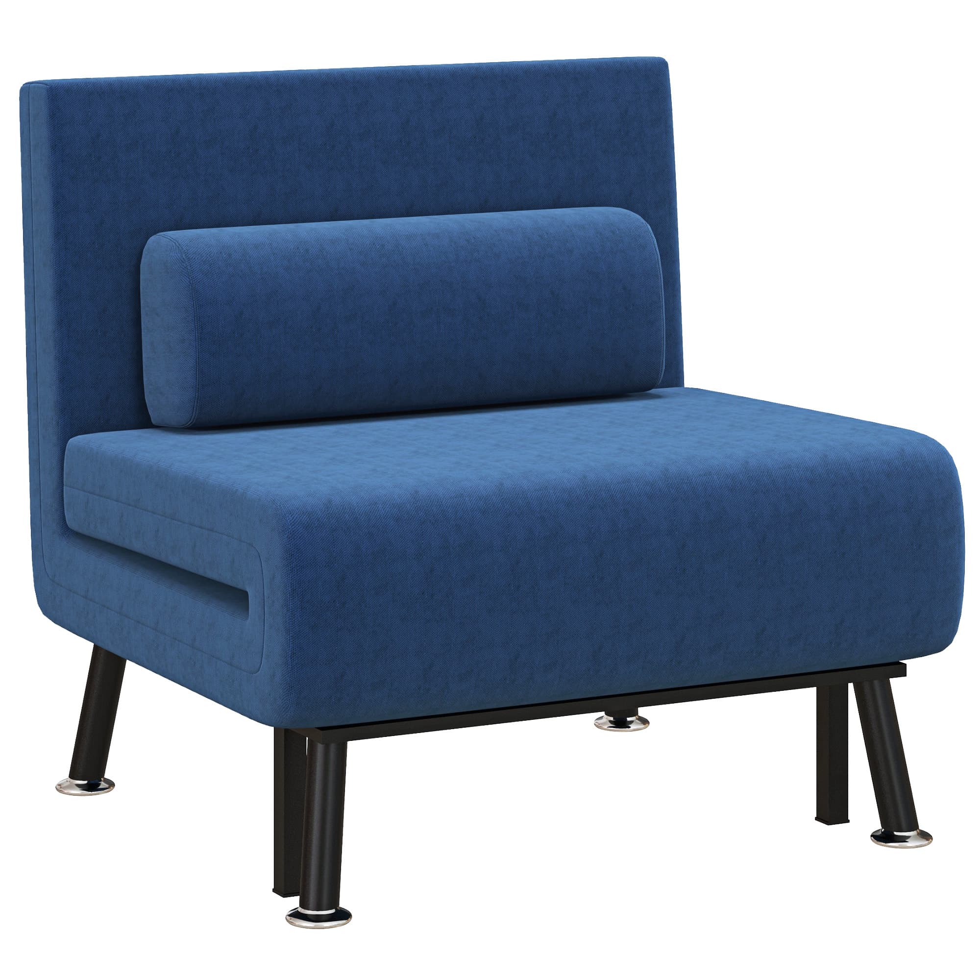 HOMCOM Fauteuil convertible 3 en 1 chauffeuse lit 1 place avec coussin bleu foncé