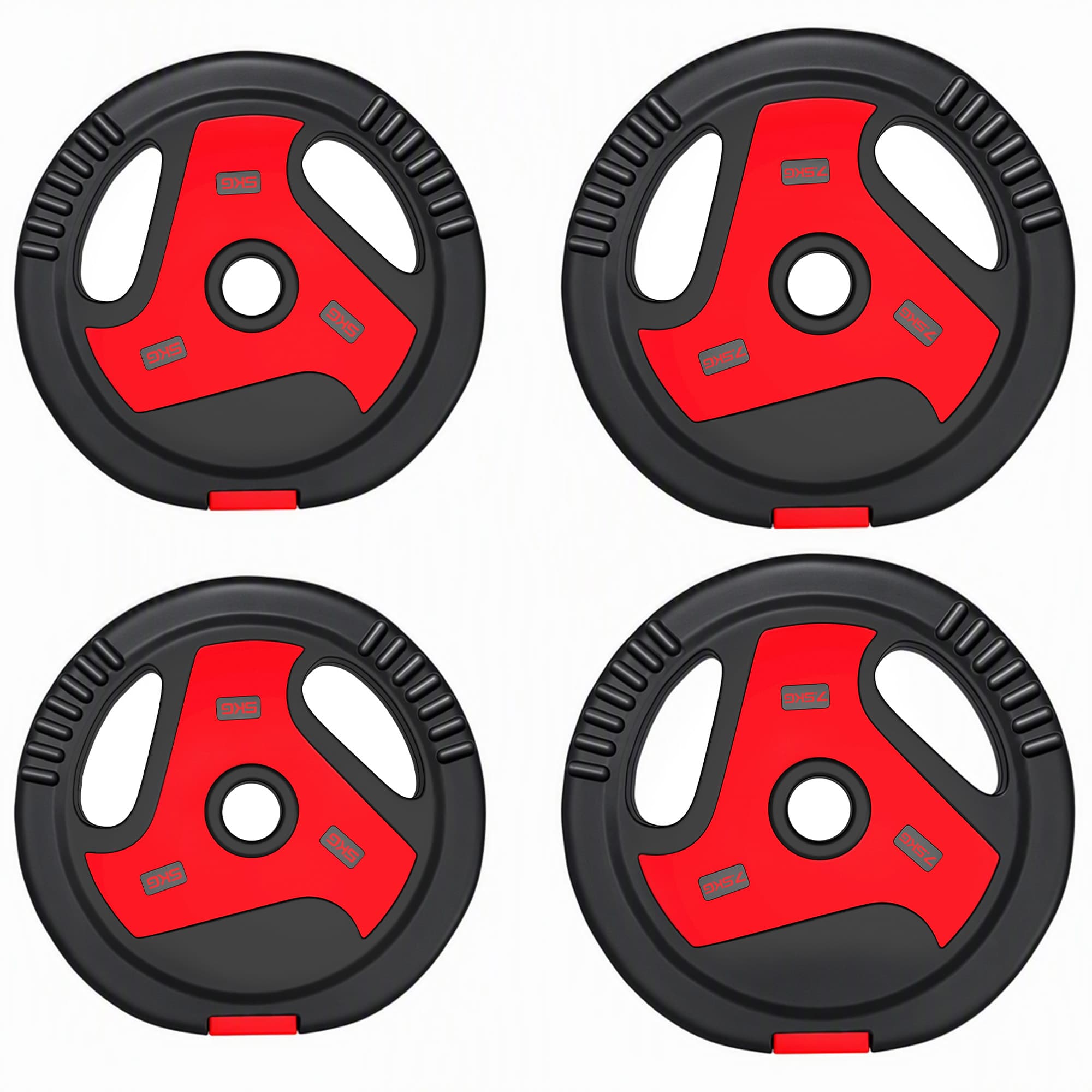 SPORTNOW Disques Poids Musculation, Set 4 pièces, 25kg, Trou 2.5cm, Noir