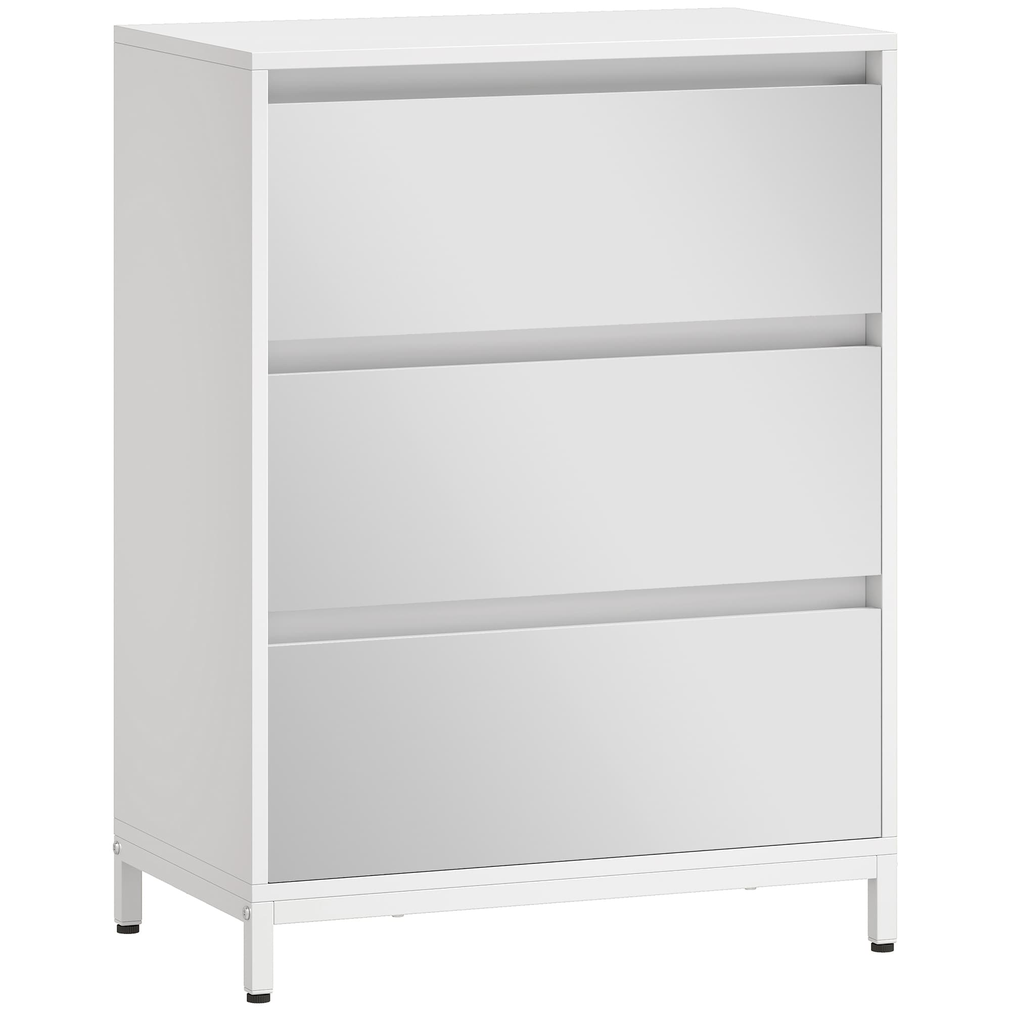 HOMCOM Commode miroir moderne à 3 tiroirs, 60x35x80 cm, Blanche