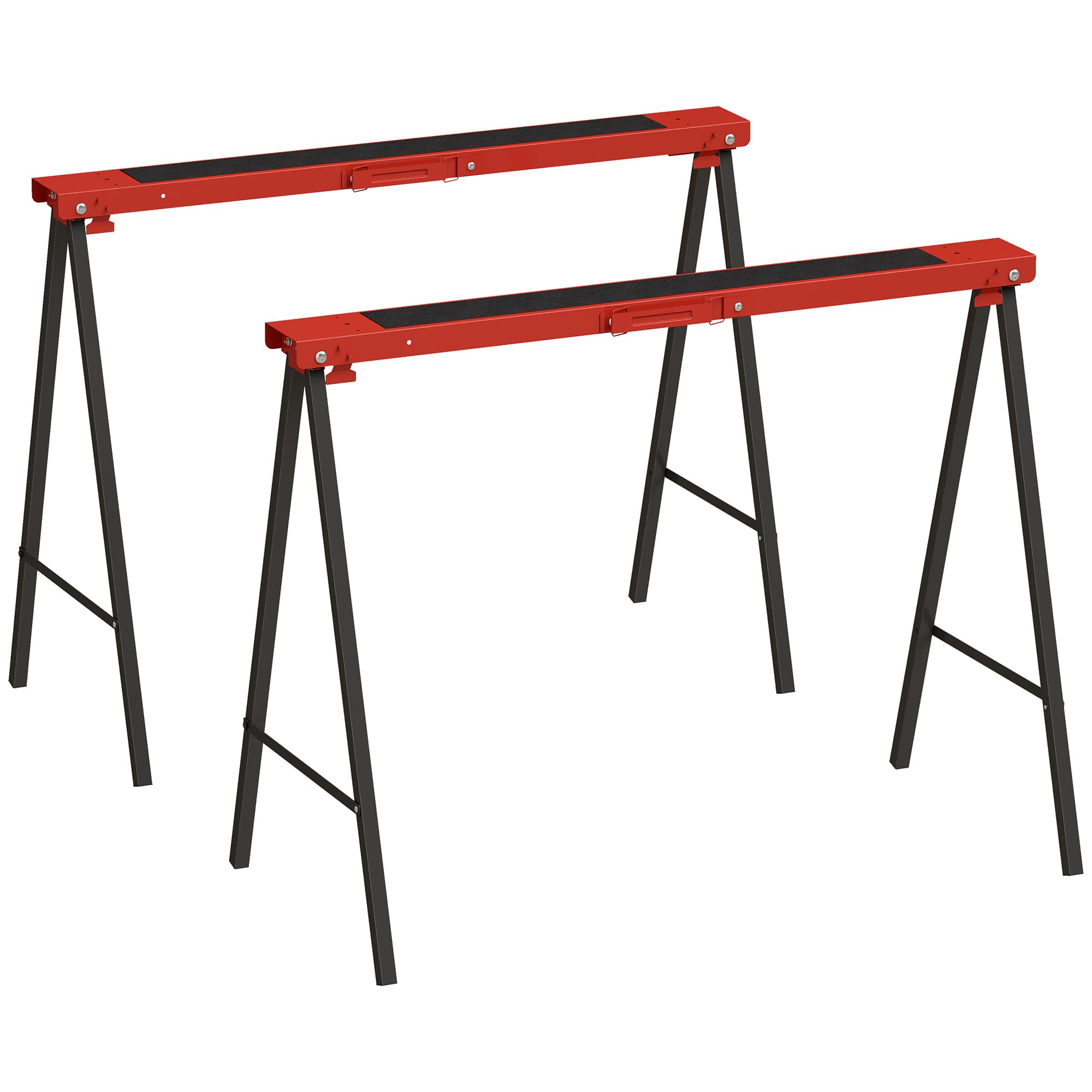 DURHAND Lot de 2 tréteaux, support d'artisan, jusqu'à 250 kg, métal, rouge